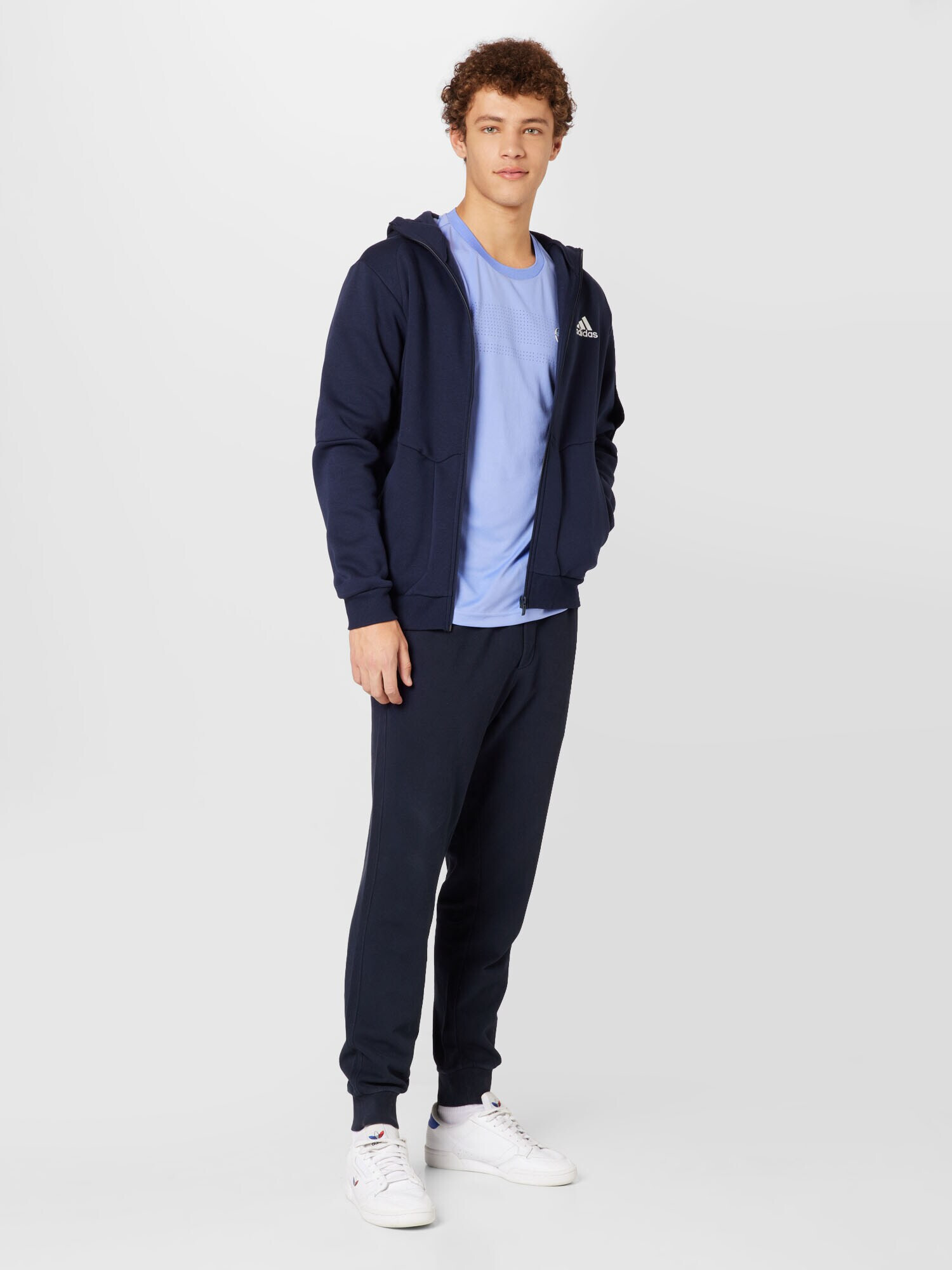 ADIDAS SPORTSWEAR Bluză cu fermoar sport 'Essentials For Gameday Fleece ' albastru închis / alb - Pled.ro