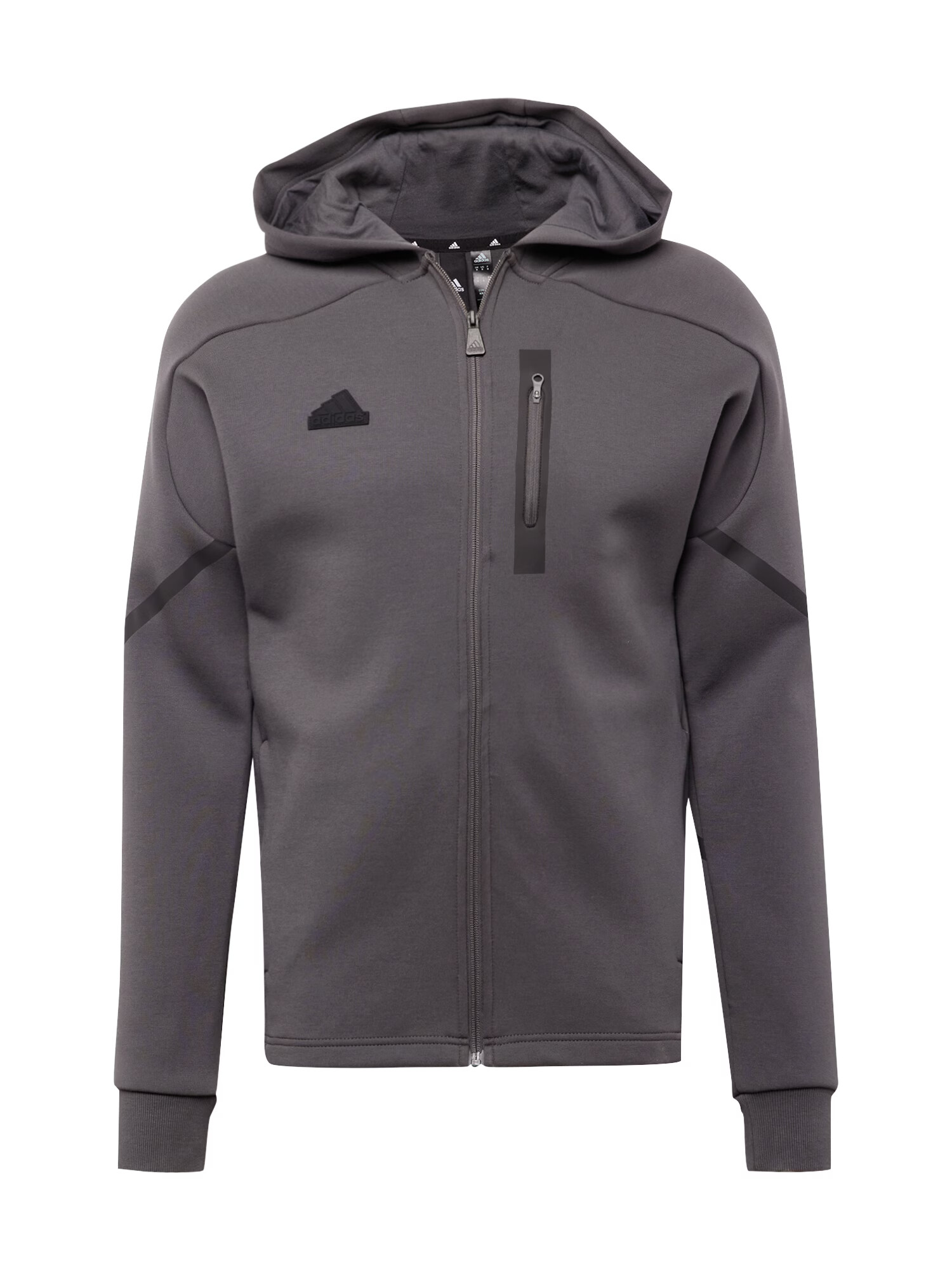 ADIDAS SPORTSWEAR Bluză cu fermoar sport gri închis / negru - Pled.ro