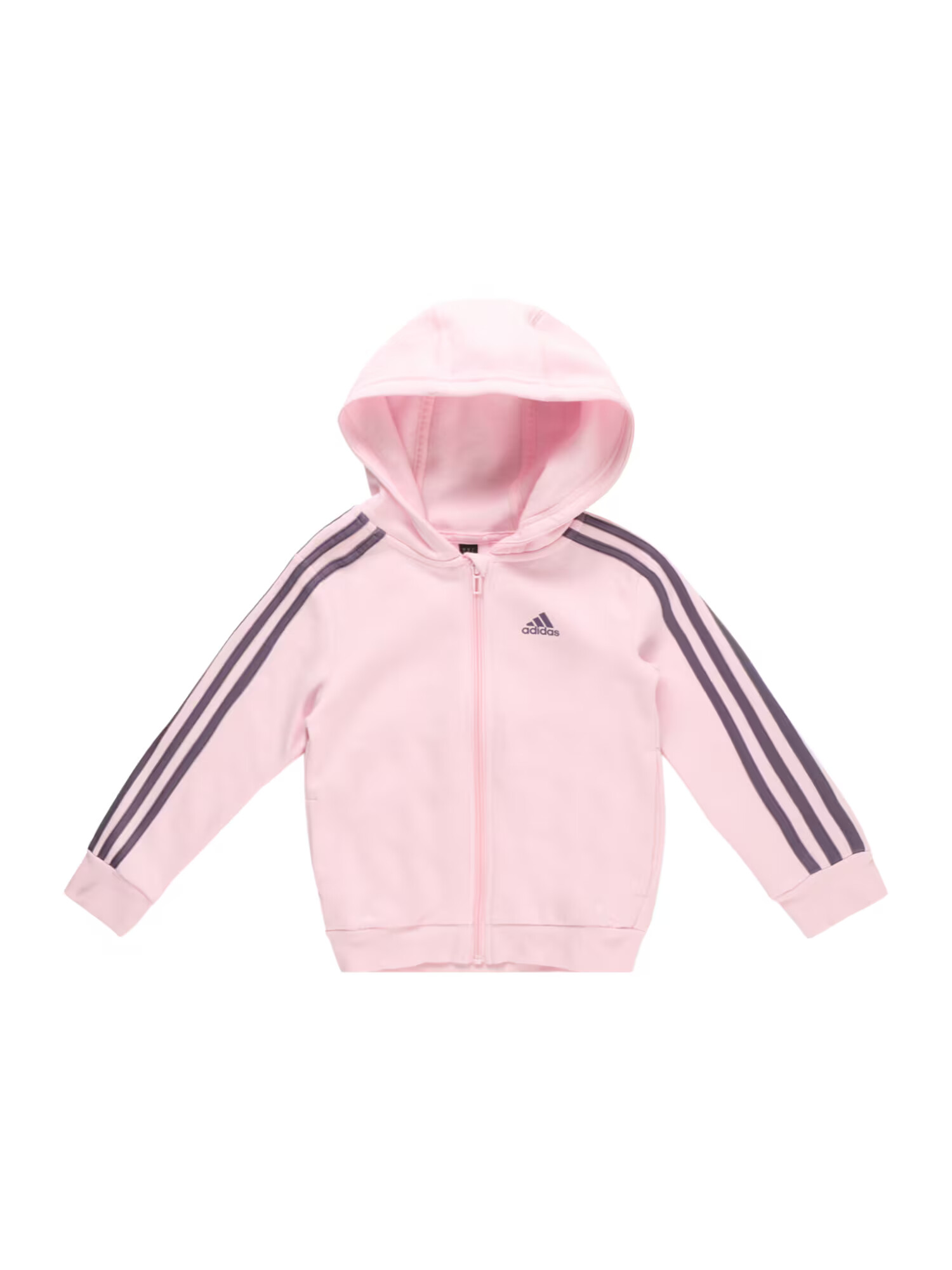 ADIDAS SPORTSWEAR Bluză cu fermoar sport 'Essentials 3-Stripes Zip ' gri / roz - Pled.ro