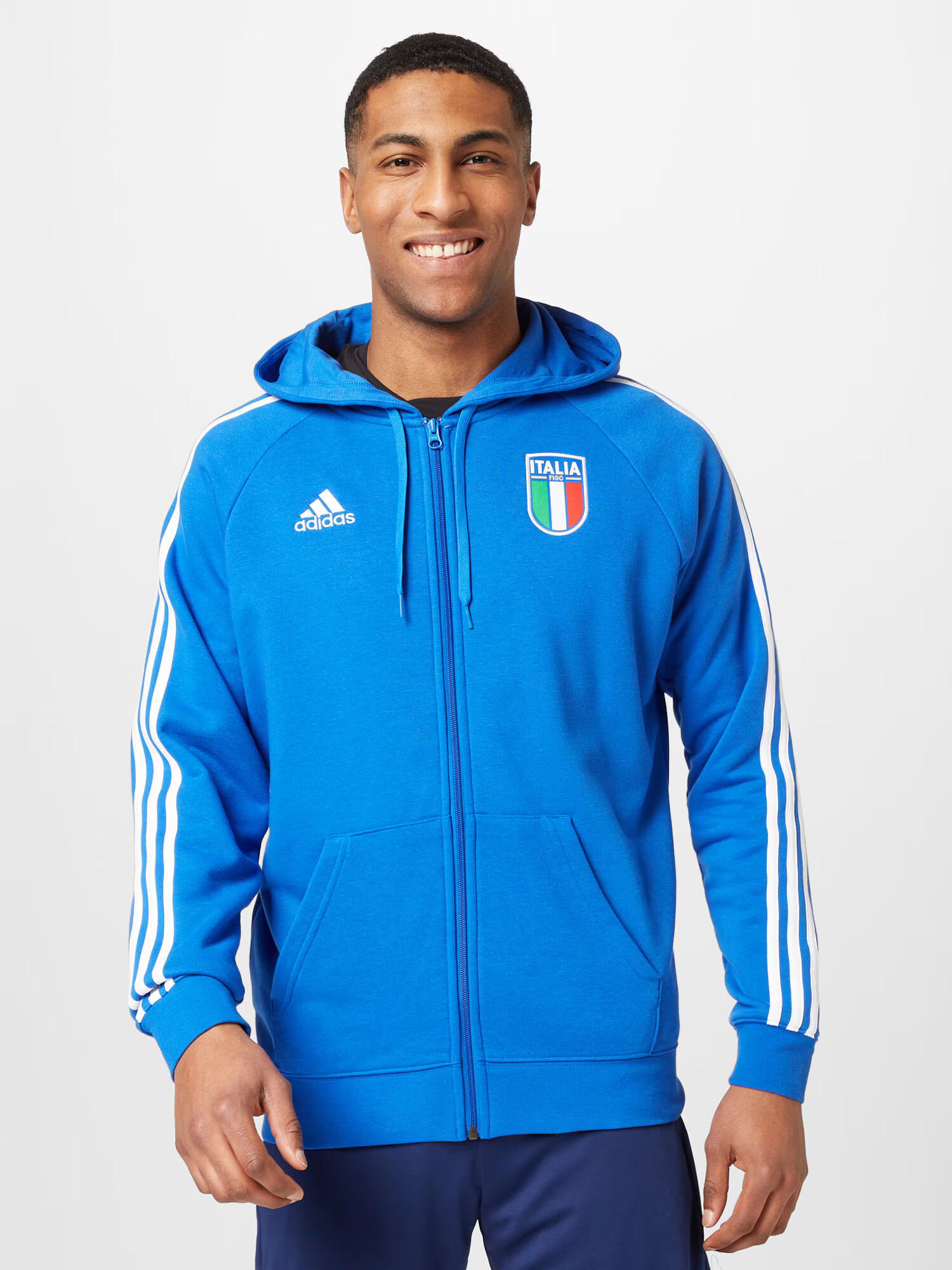 ADIDAS SPORTSWEAR Bluză cu fermoar sport 'Italien DNA' albastru / verde / roșu / alb - Pled.ro