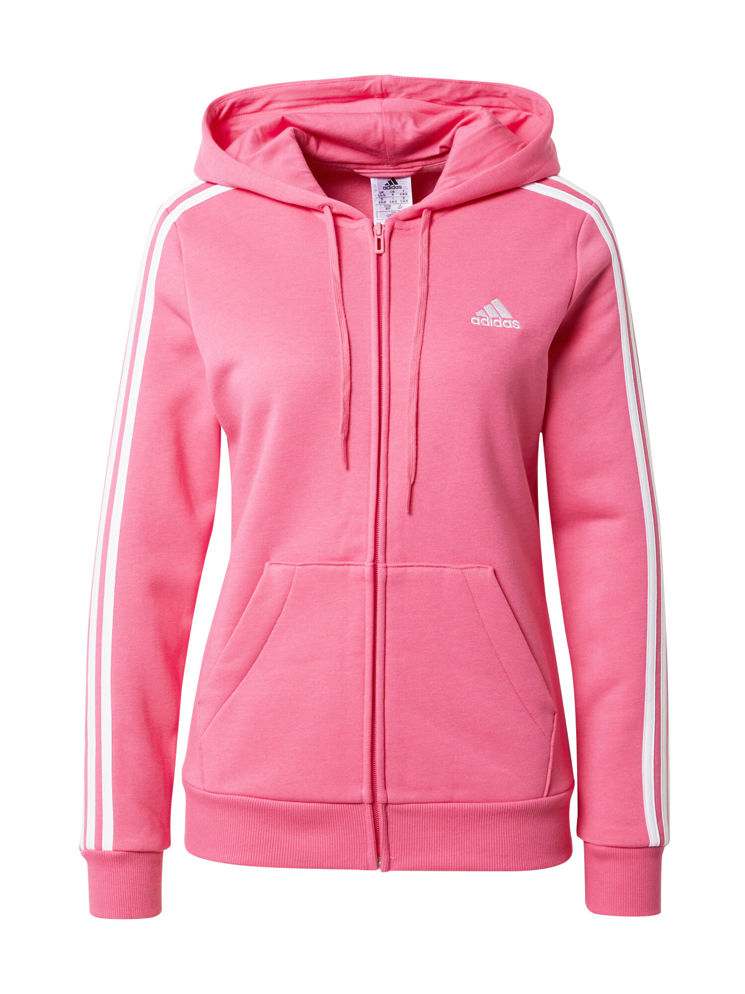 ADIDAS SPORTSWEAR Bluză cu fermoar sport 'Essentials Fleece 3-Stripes ' roz / alb - Pled.ro