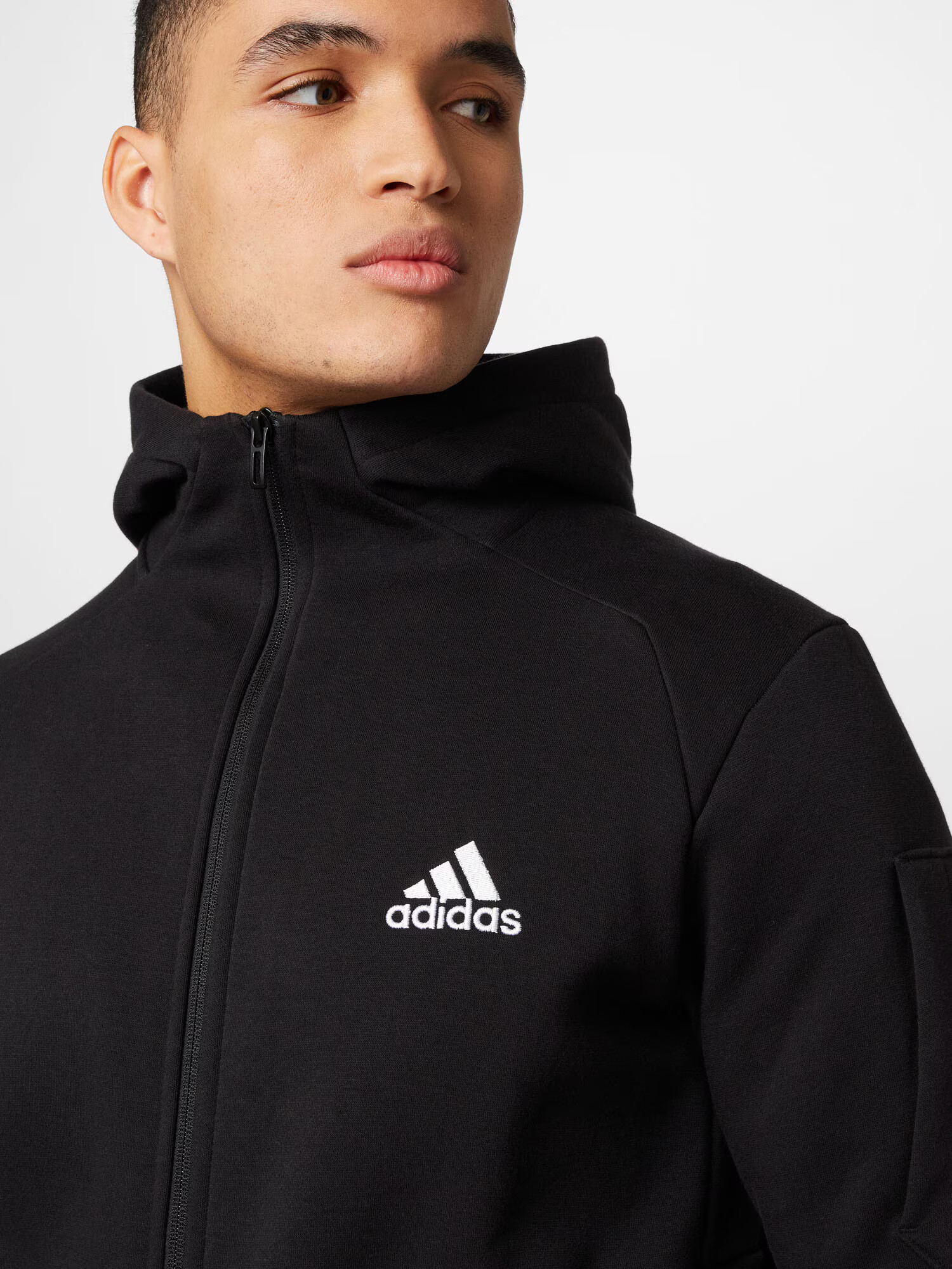 ADIDAS SPORTSWEAR Bluză cu fermoar sport 'Essentials For Gameday Fleece ' negru / alb - Pled.ro