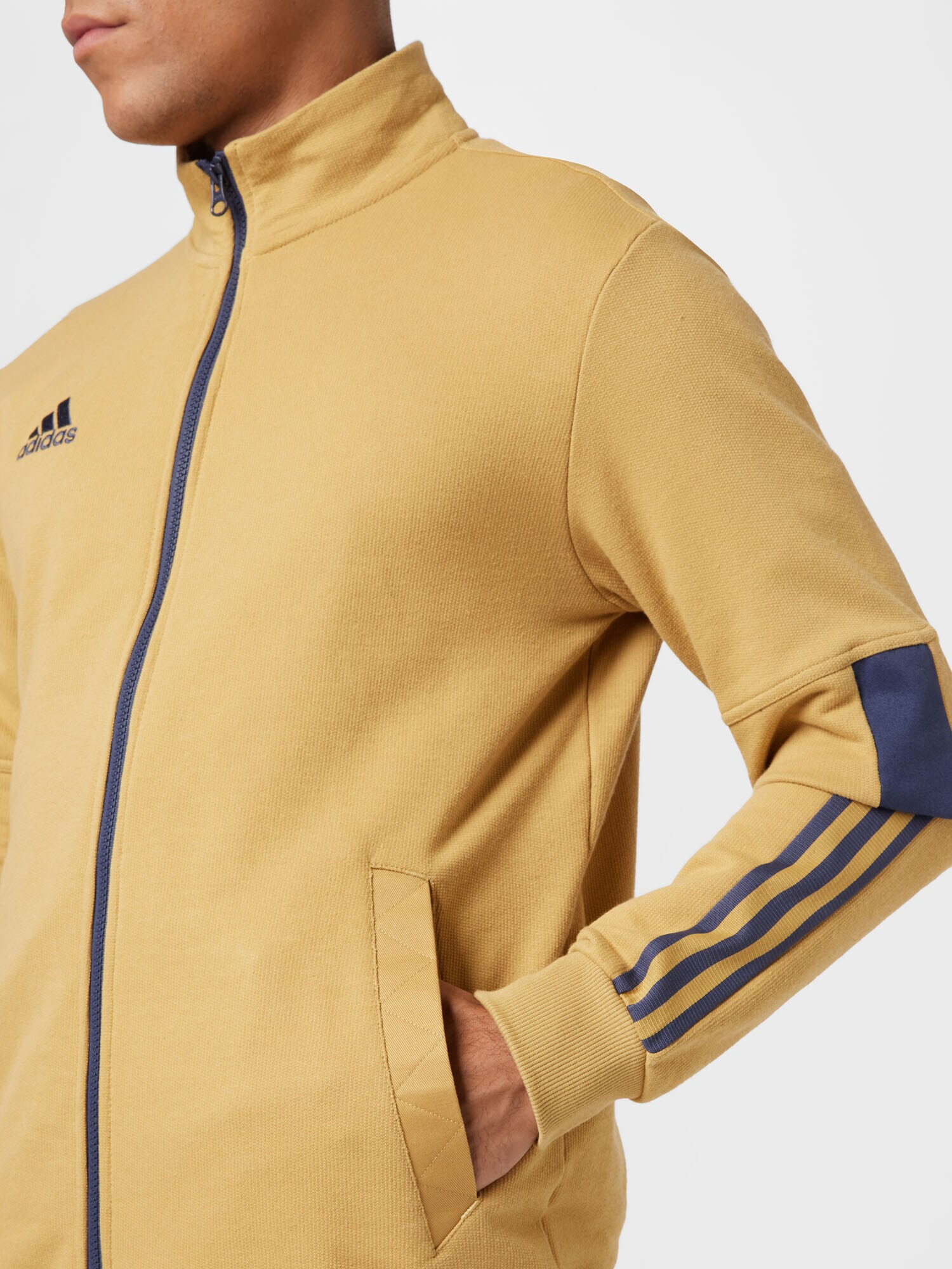 ADIDAS SPORTSWEAR Bluză cu fermoar sport 'Tiro' nisipiu / albastru marin - Pled.ro