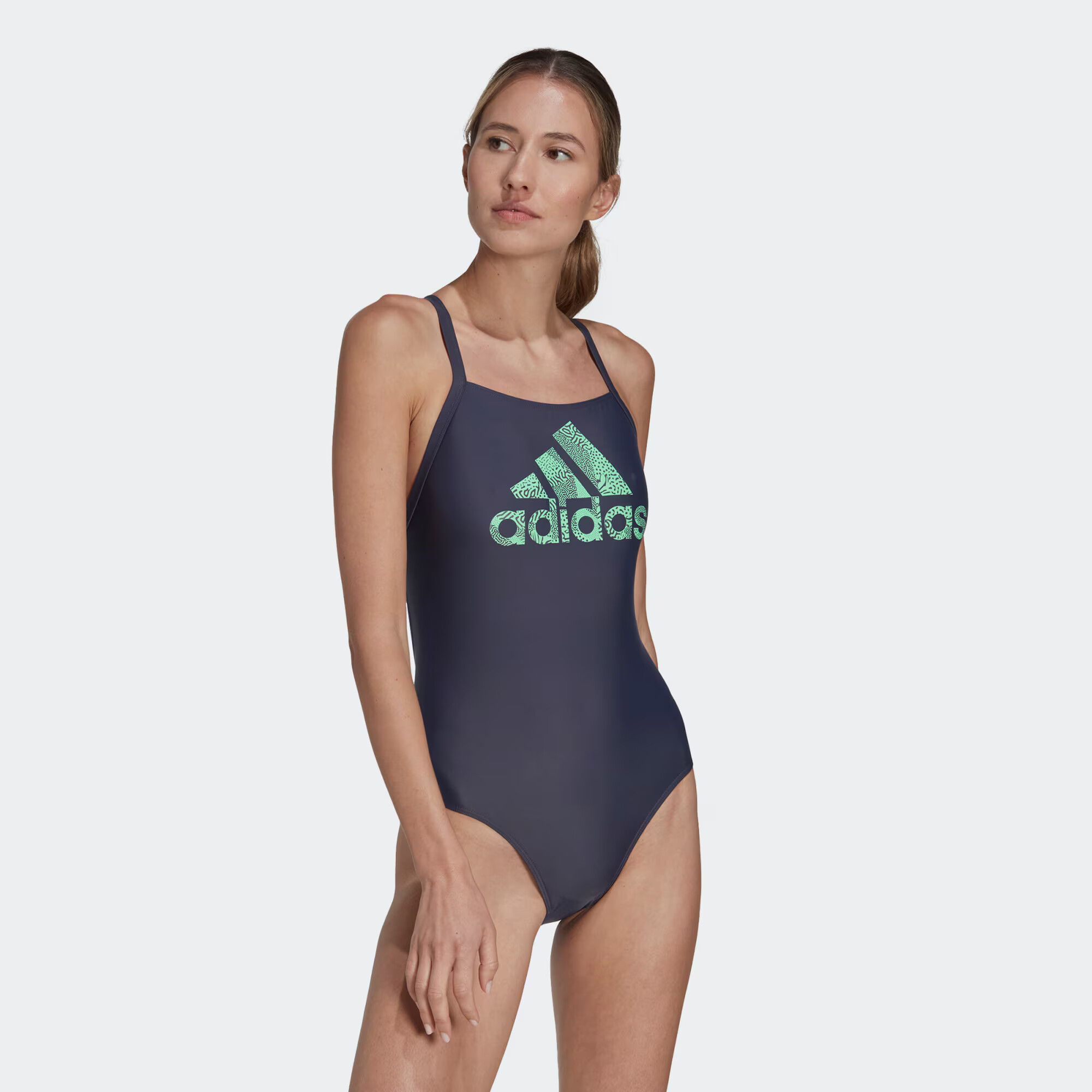 ADIDAS SPORTSWEAR Costum de baie sport 'Big Logo' bleumarin / verde - Pled.ro