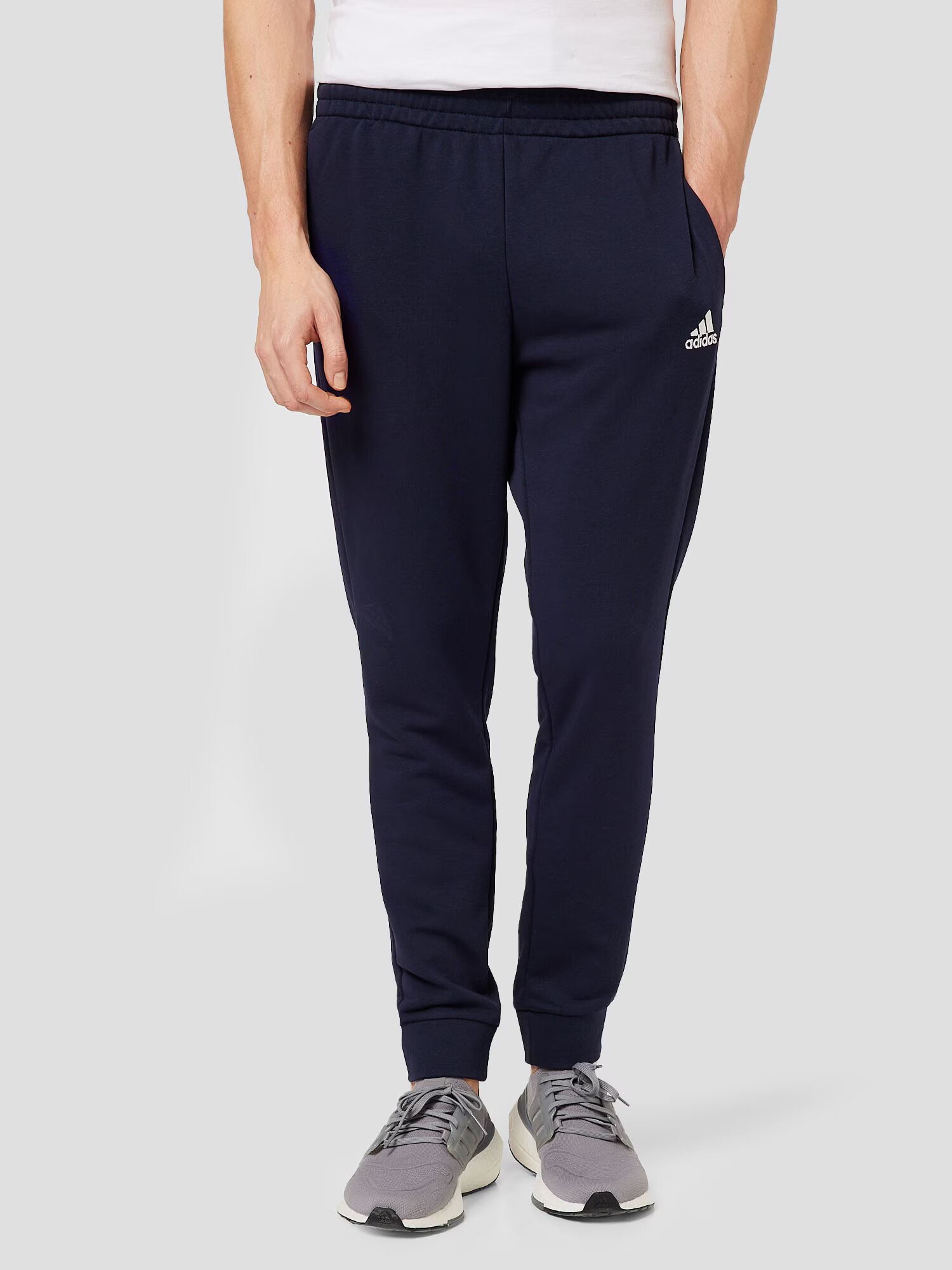 ADIDAS SPORTSWEAR Costum de trening 'Basic 3-Stripes French Terry' albastru noapte / alb - Pled.ro