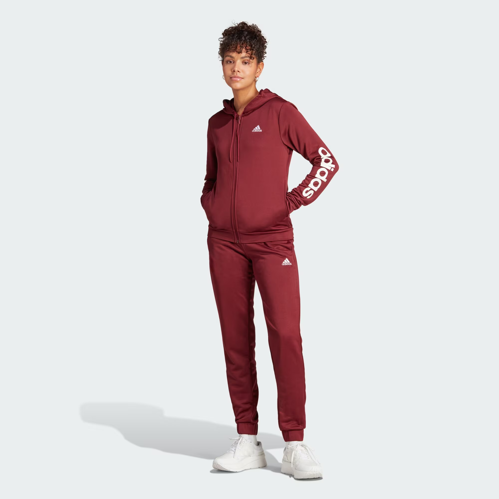 ADIDAS SPORTSWEAR Costum de trening 'Linear' roșu merlot / alb - Pled.ro