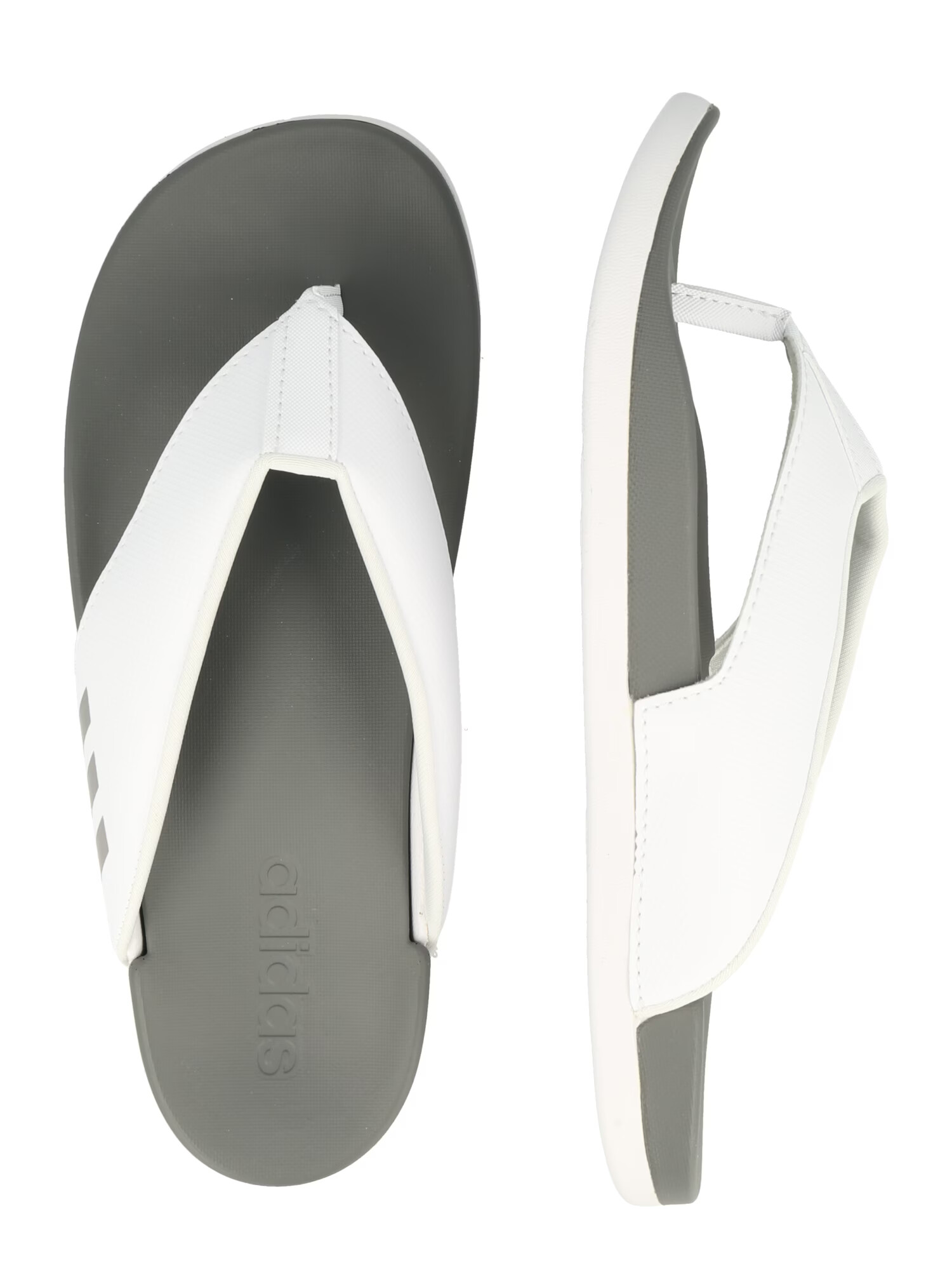 ADIDAS SPORTSWEAR Flip-flops 'Adilette Comfort' gri / alb - Pled.ro