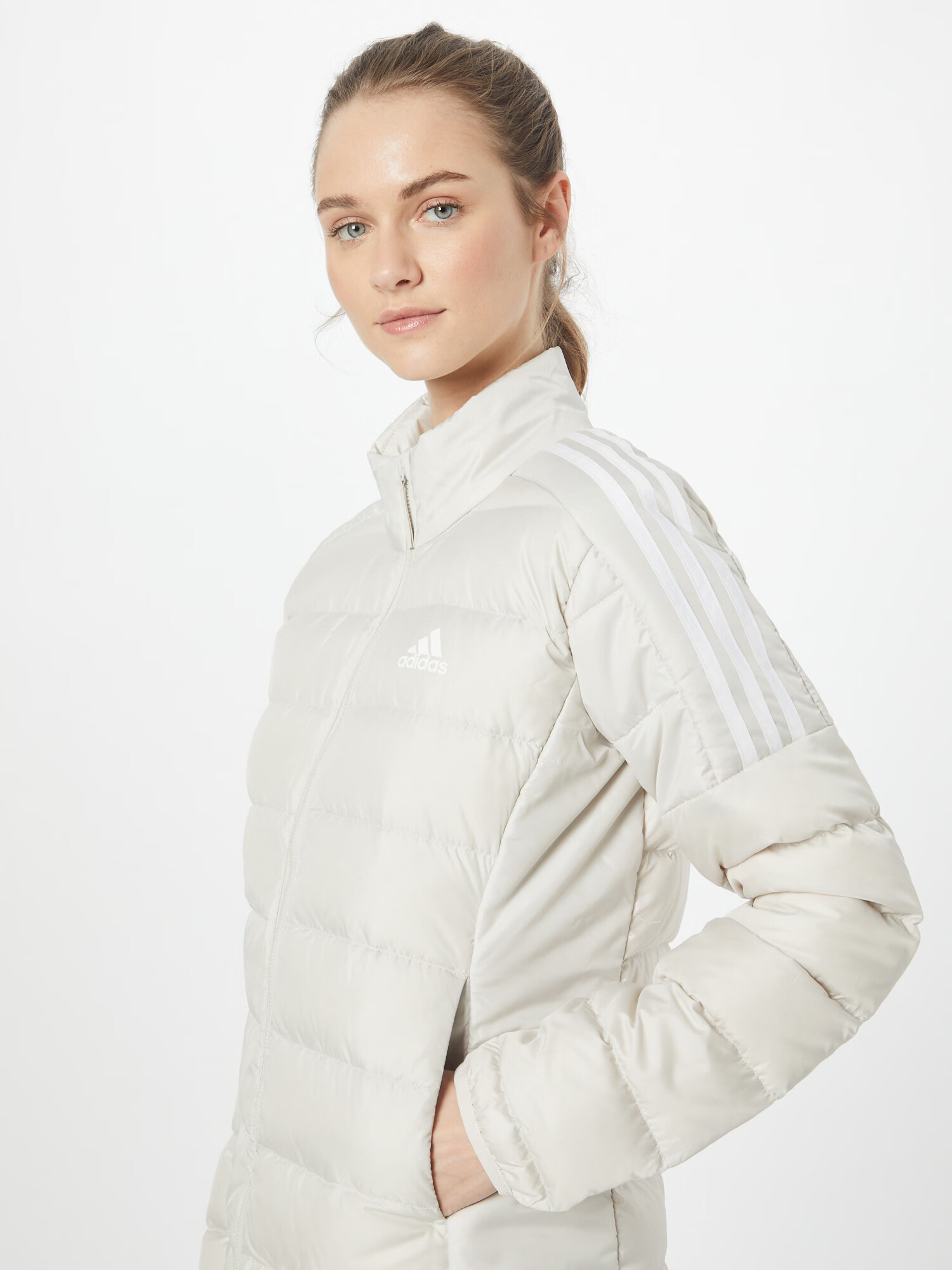 ADIDAS SPORTSWEAR Geacă outdoor 'Essentials Down' bej / alb - Pled.ro