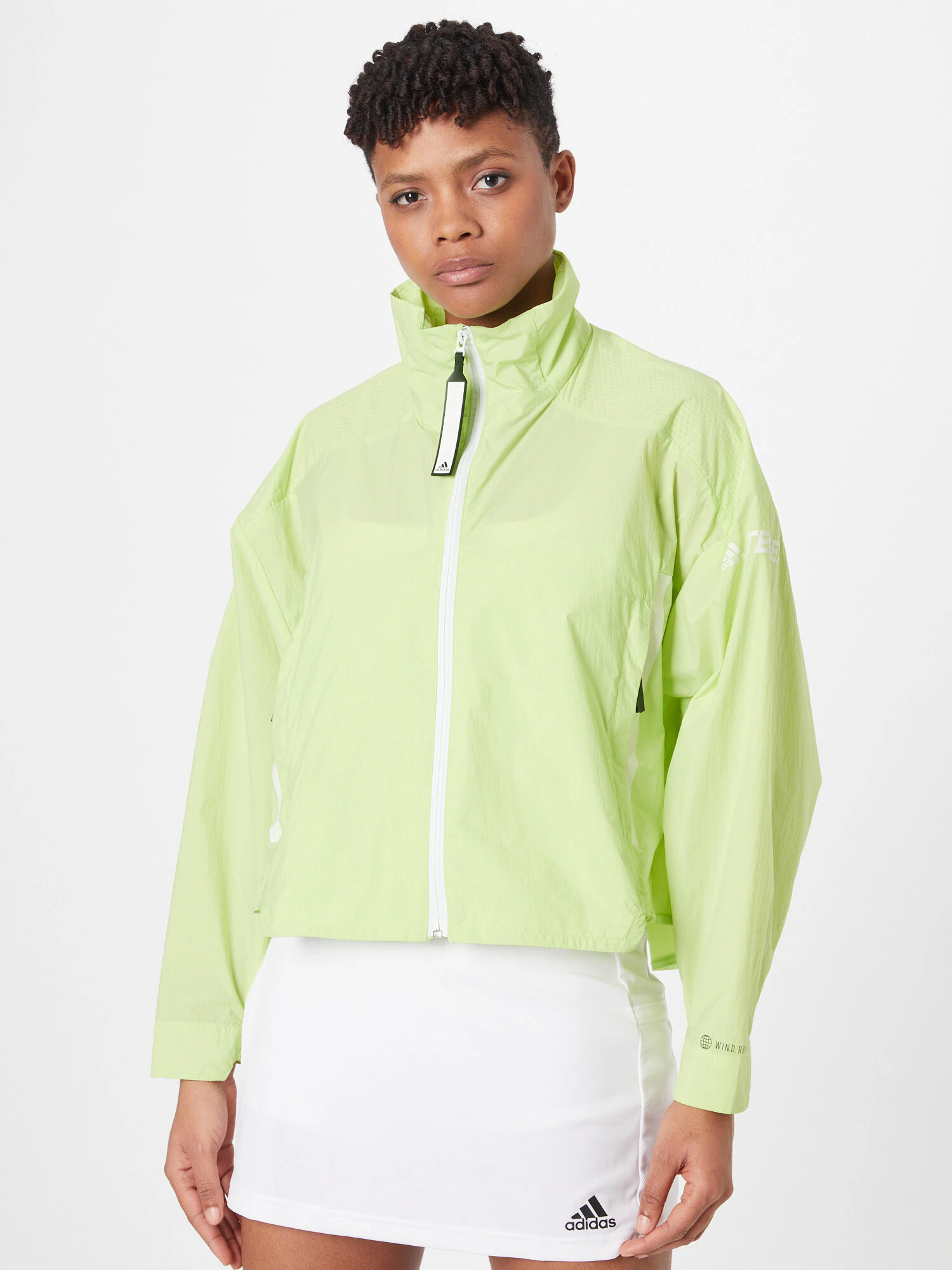 ADIDAS SPORTSWEAR Geacă outdoor 'Myshelter' gri metalic / verde deschis / alb - Pled.ro