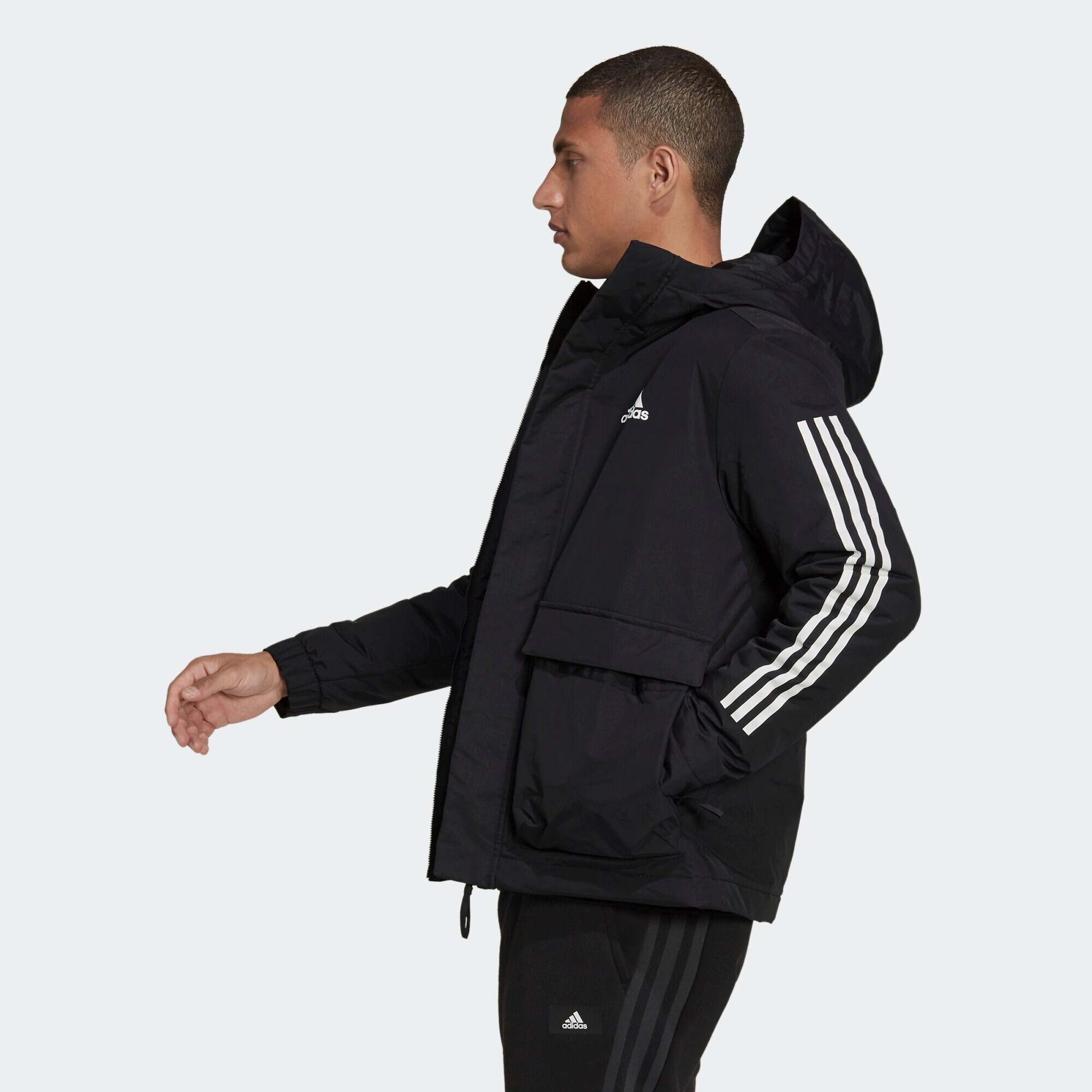 ADIDAS SPORTSWEAR Geacă outdoor 'Utilitas 3-Stripes ' negru / alb - Pled.ro