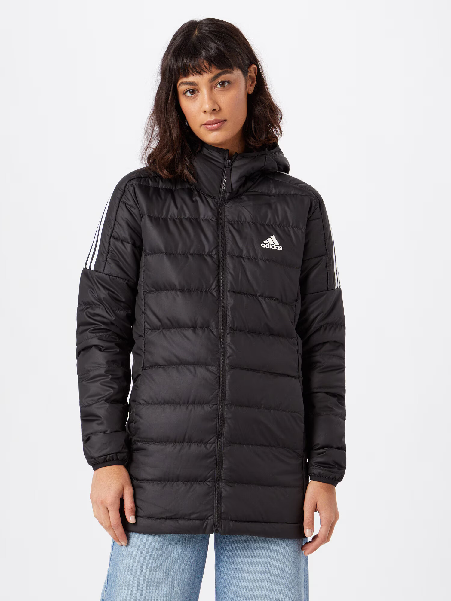 ADIDAS SPORTSWEAR Geacă sport 'Essentials Light Down ' negru / alb - Pled.ro