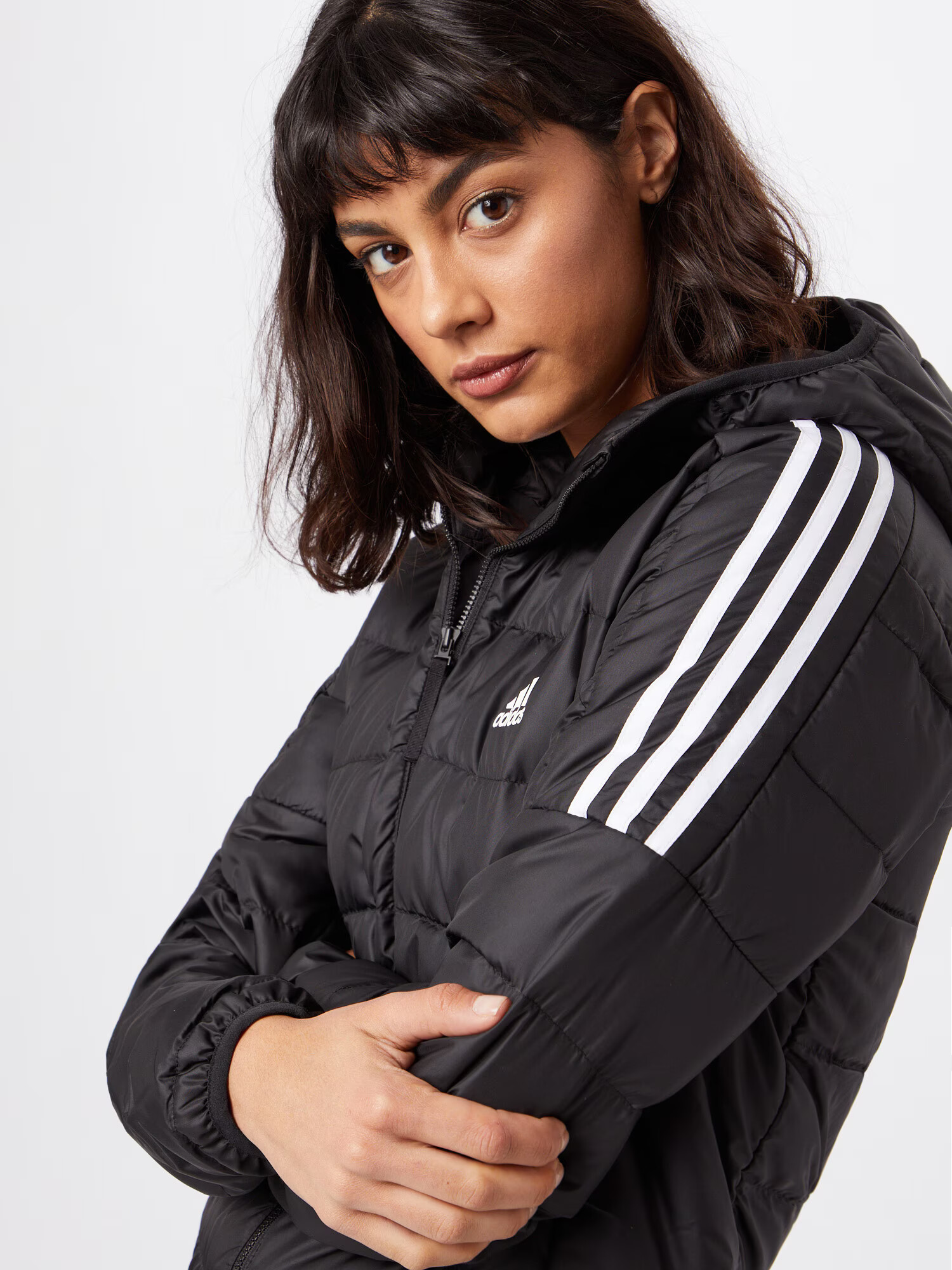 ADIDAS SPORTSWEAR Geacă sport 'Essentials Light Down ' negru / alb - Pled.ro