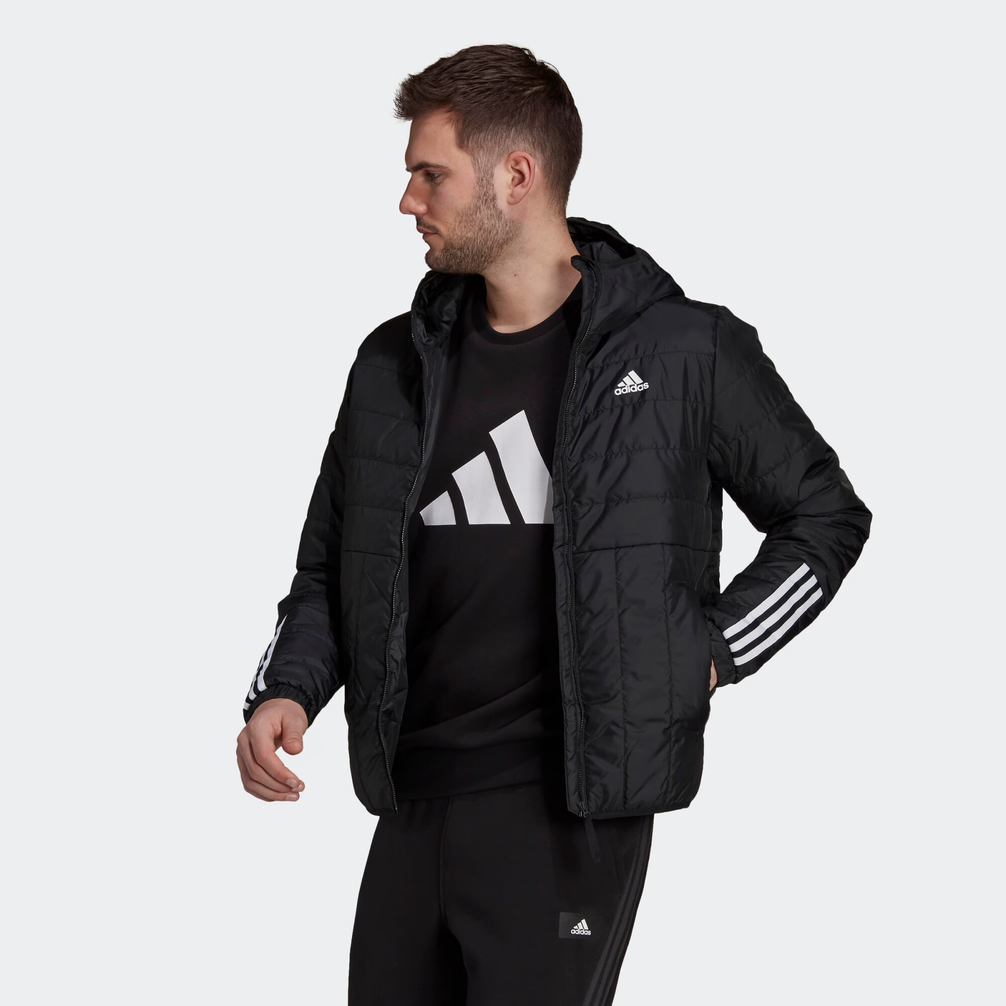 ADIDAS SPORTSWEAR Geacă sport 'Itavic 3-Stripes Light ' negru / alb - Pled.ro