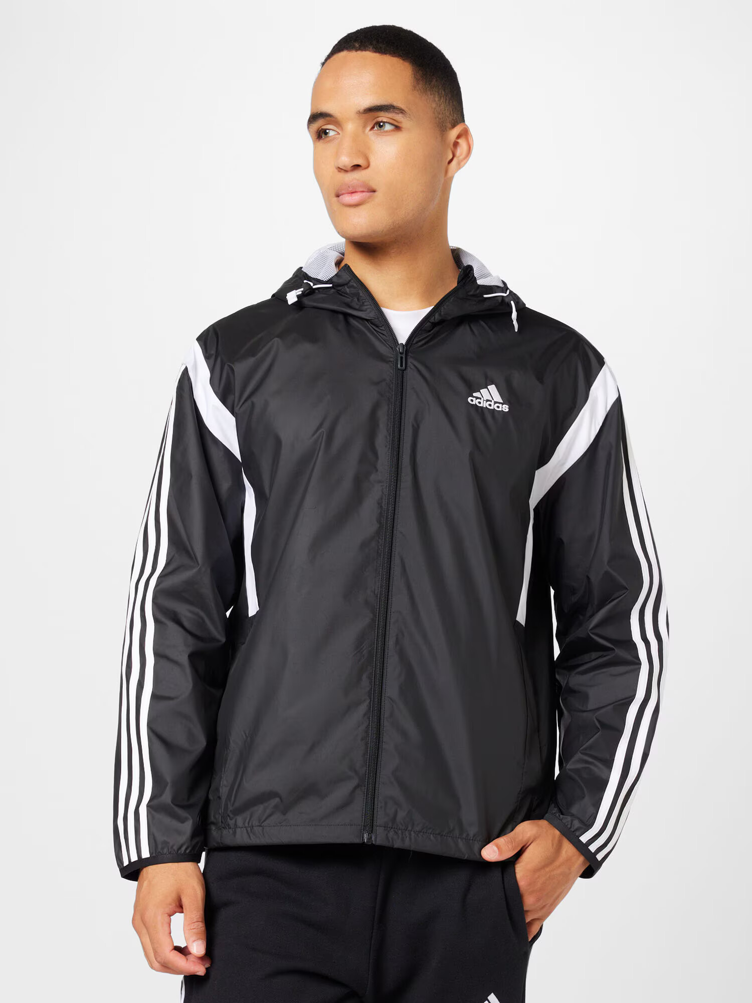 ADIDAS SPORTSWEAR Geacă sport 'Colourblock' negru / alb murdar - Pled.ro