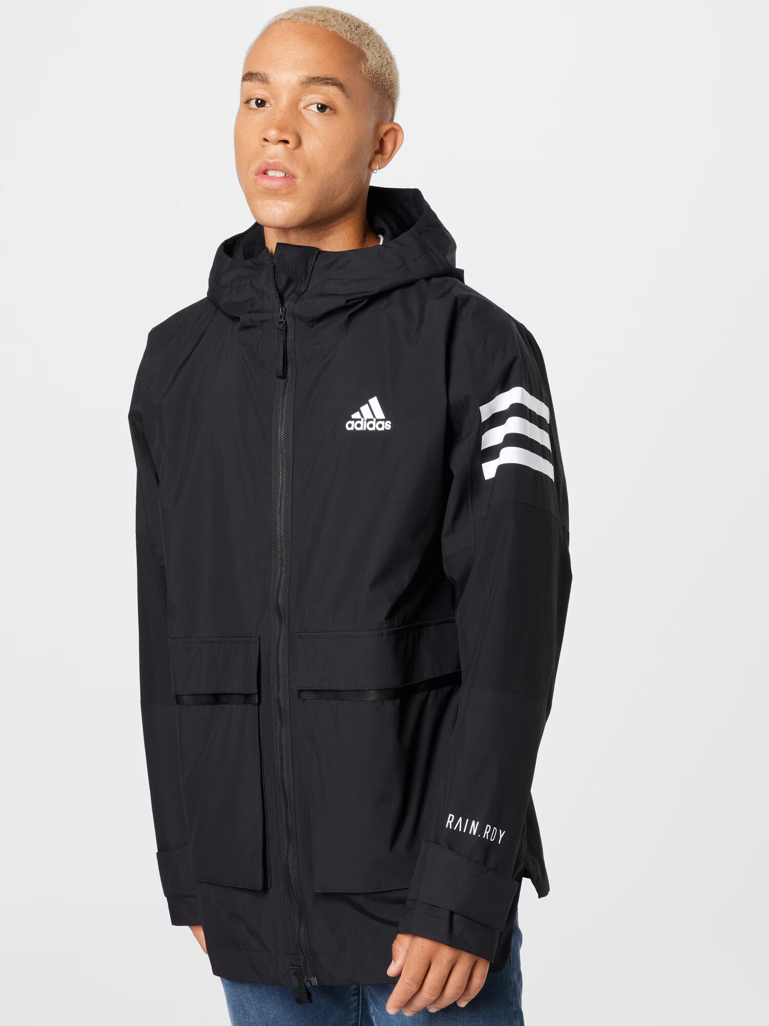 ADIDAS SPORTSWEAR Geacă sport 'Utilitas' negru / alb - Pled.ro