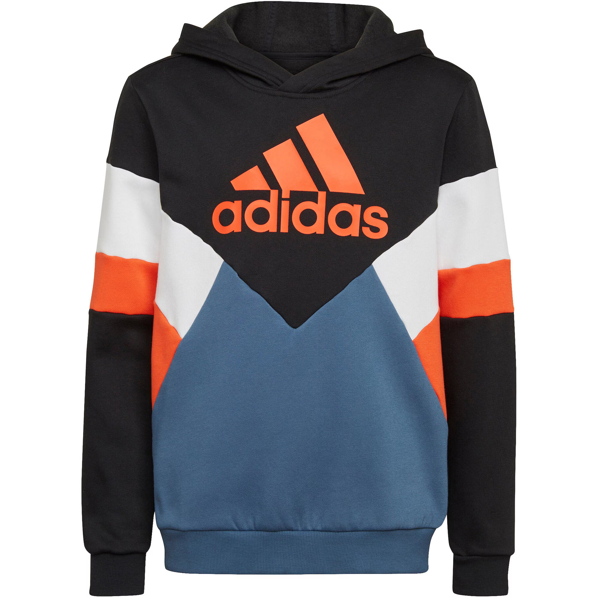 ADIDAS SPORTSWEAR Hanorac sport 'Colorblock Fleece' albastru porumbel / portocaliu / negru / alb - Pled.ro