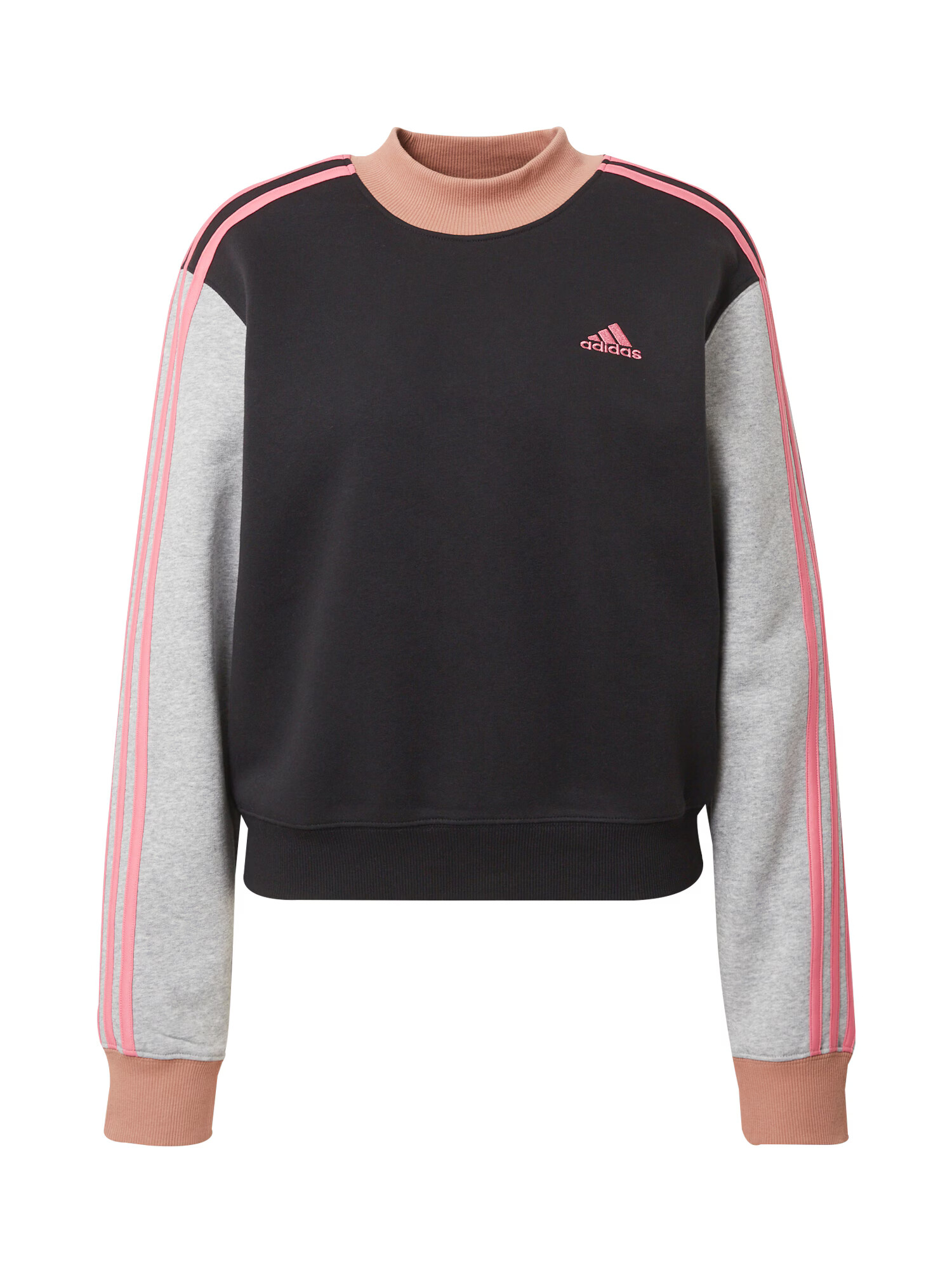 ADIDAS SPORTSWEAR Hanorac sport 'Essentials 3-Stripes Half-Neck Fleece' gri amestecat / roz / roz pudră / negru - Pled.ro