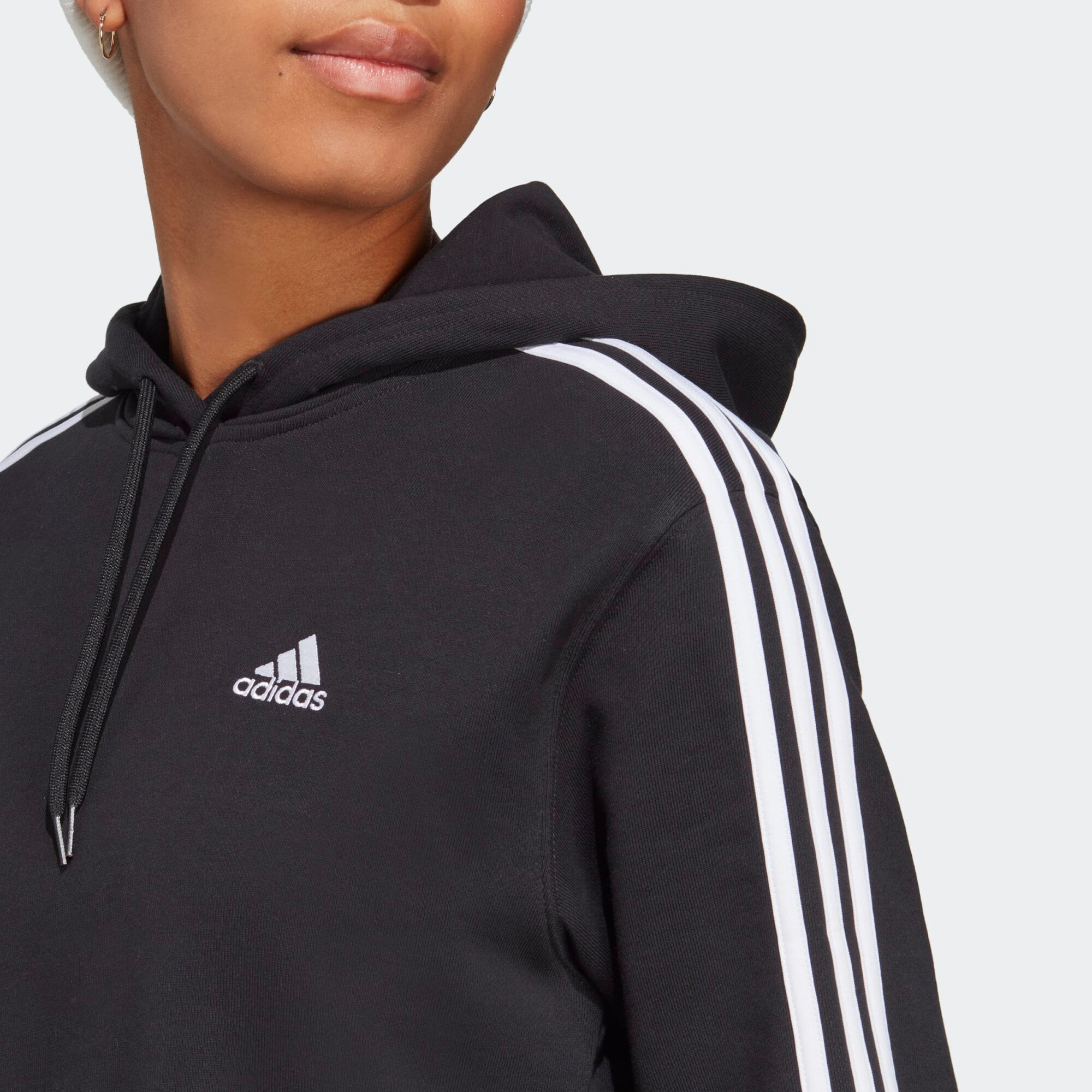 ADIDAS SPORTSWEAR Hanorac sport 'Essentials 3-Stripes French Terry ' negru / alb - Pled.ro