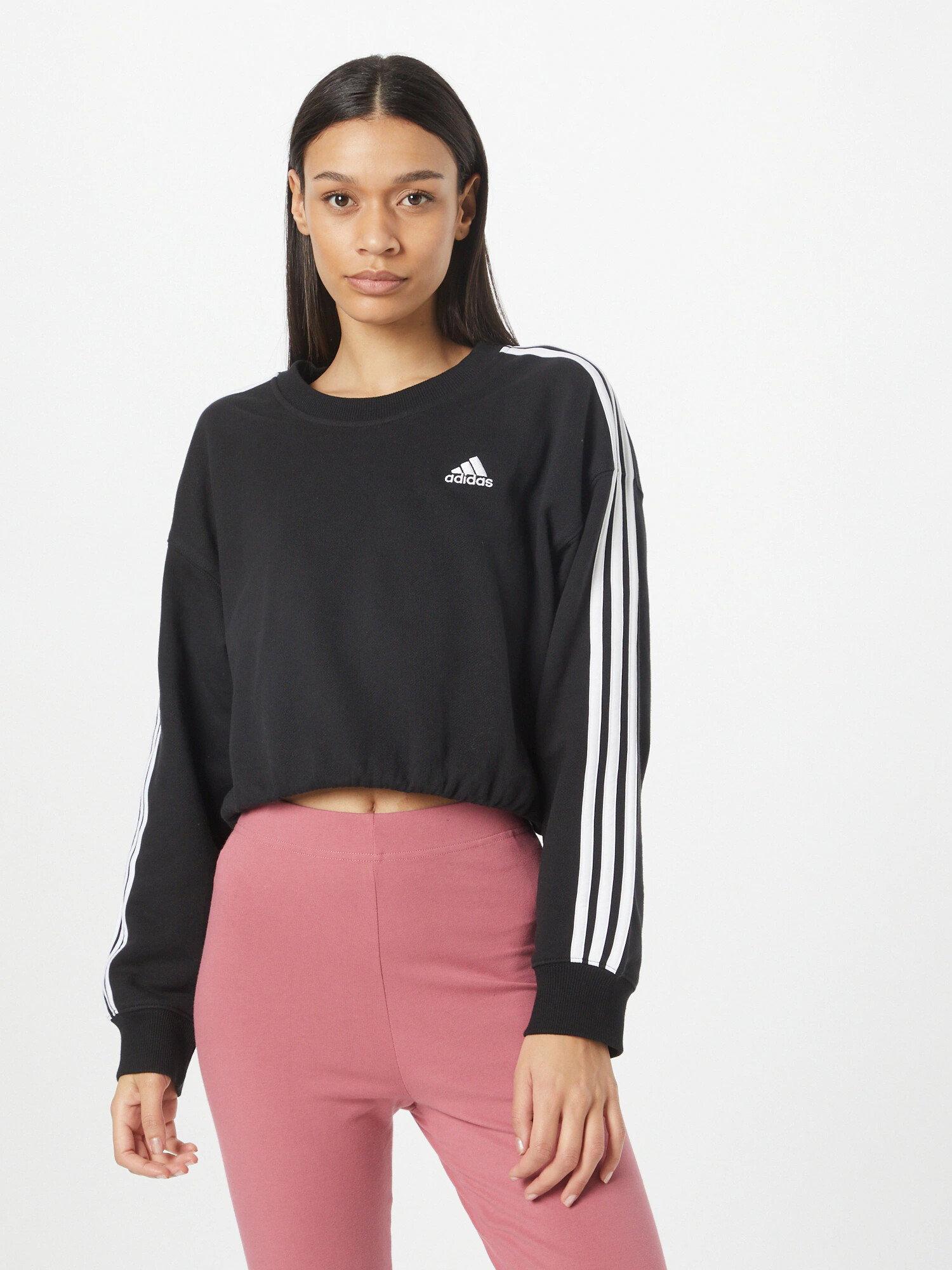 ADIDAS SPORTSWEAR Hanorac sport 'Essentials' negru / alb - Pled.ro