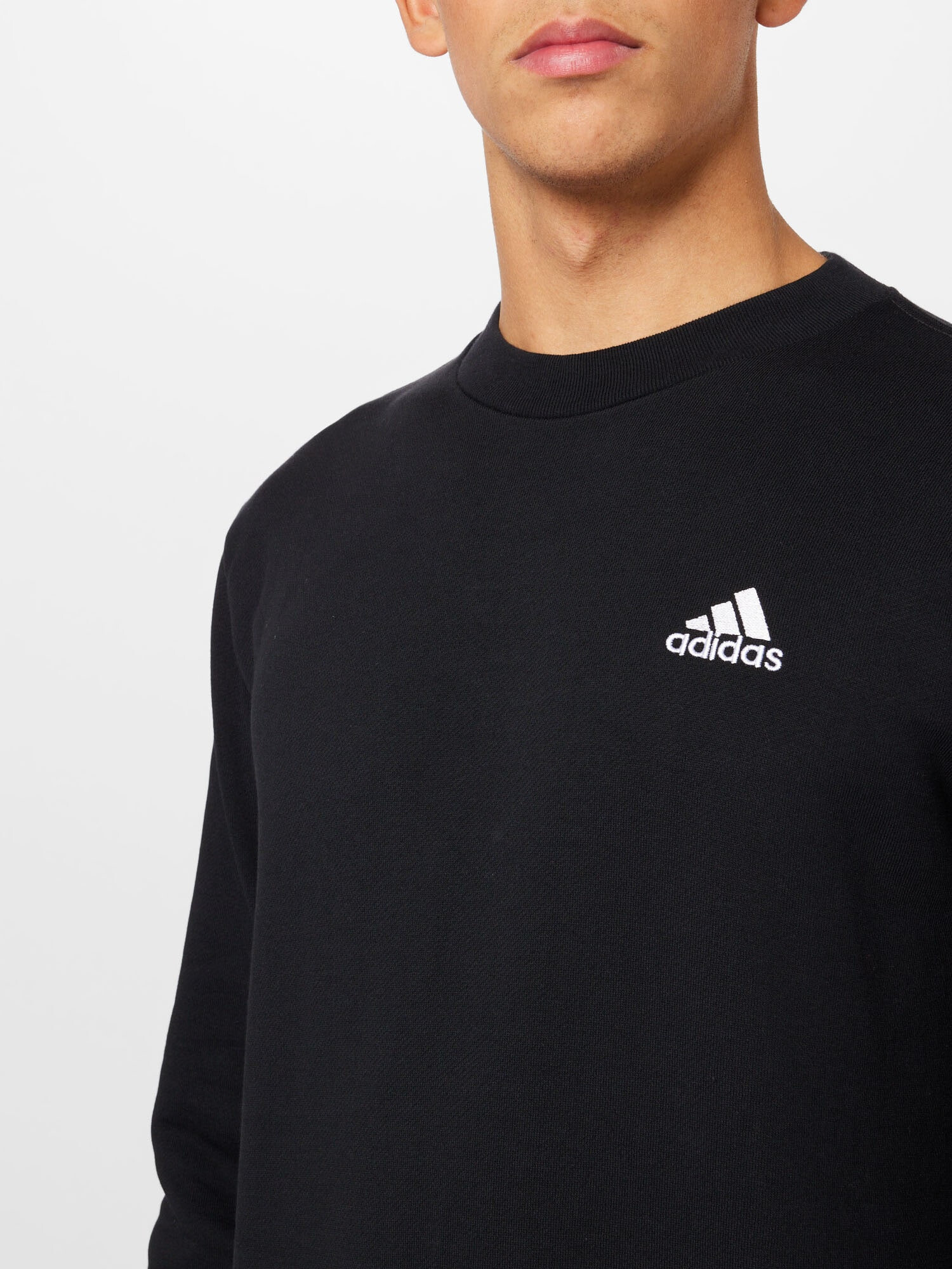 ADIDAS SPORTSWEAR Hanorac sport 'Essentials French Terry Embroidered Small Logo' negru / alb - Pled.ro