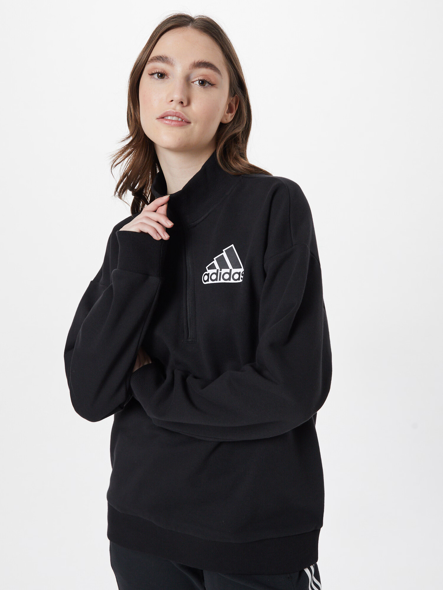 ADIDAS SPORTSWEAR Hanorac sport negru / alb - Pled.ro