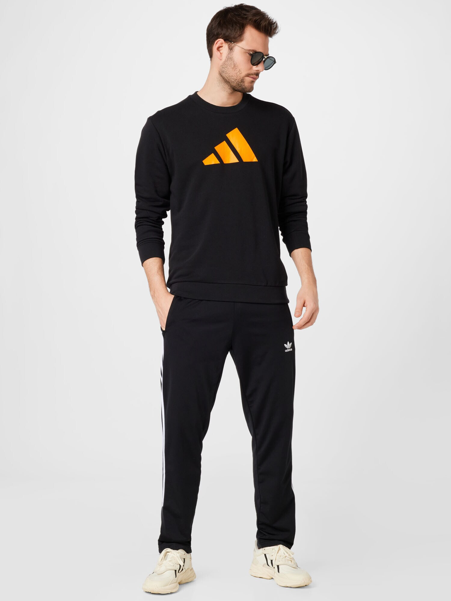 ADIDAS PERFORMANCE Hanorac sport 'Future Icons Crew' portocaliu deschis / negru - Pled.ro