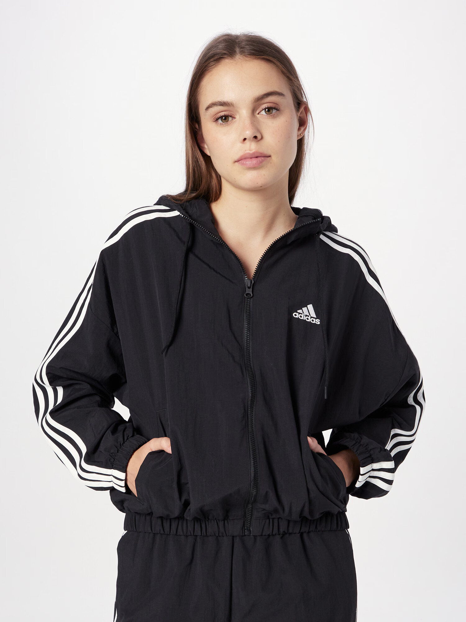 ADIDAS SPORTSWEAR Jachetă de trening 'Essentials' negru / alb - Pled.ro