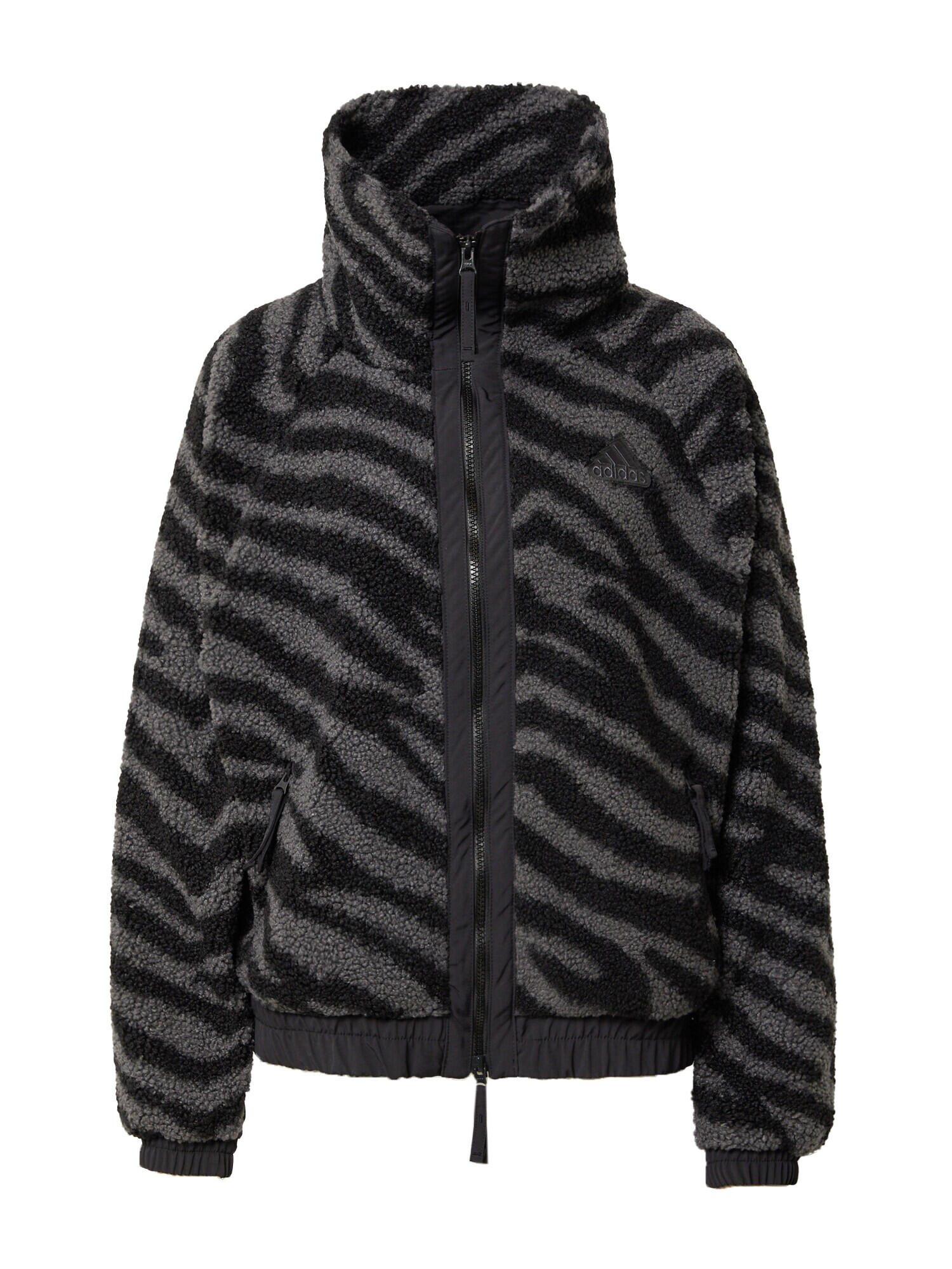 ADIDAS SPORTSWEAR Jachetă fleece funcțională 'Hyperglam Fleece Zebra' gri / negru - Pled.ro