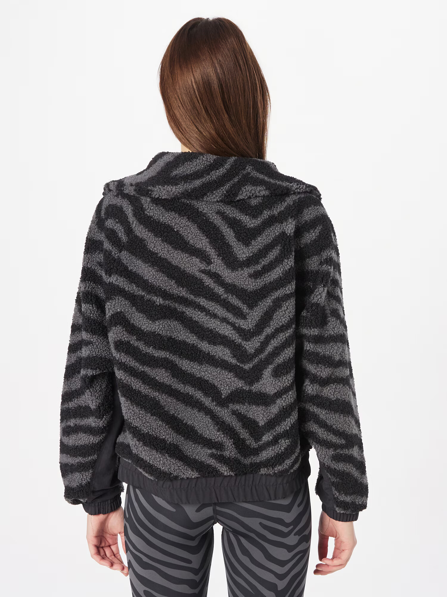 ADIDAS SPORTSWEAR Jachetă fleece funcțională 'Hyperglam Fleece Zebra' gri / negru - Pled.ro