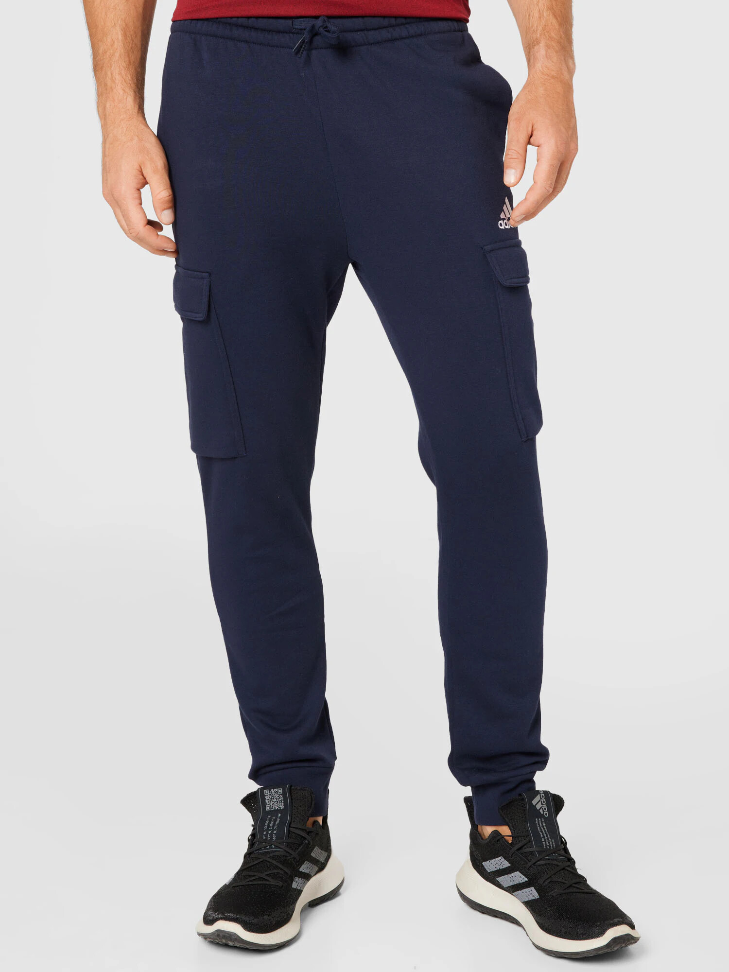 ADIDAS SPORTSWEAR Pantaloni sport 'Essentials Fleece Tapered ' albastru închis / alb - Pled.ro