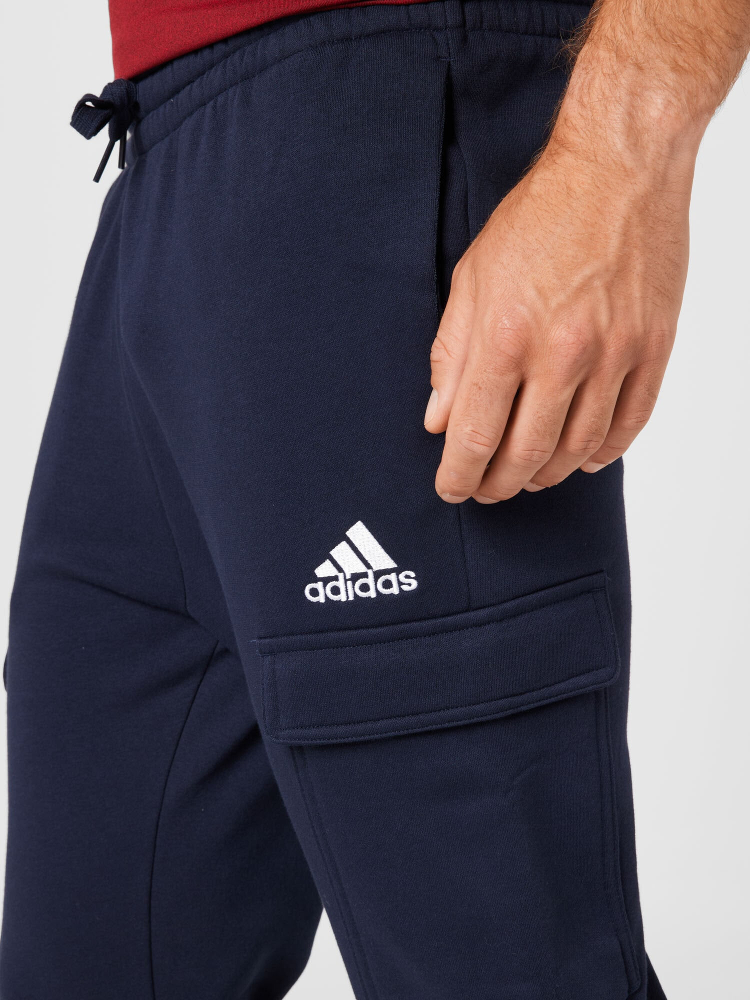 ADIDAS SPORTSWEAR Pantaloni sport 'Essentials Fleece Tapered ' albastru închis / alb - Pled.ro