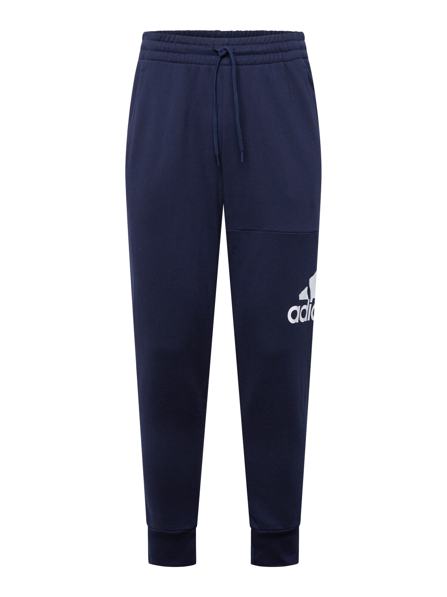 ADIDAS SPORTSWEAR Pantaloni sport 'Essentials French Terry Tapered Cuff Logo' albastru închis / alb - Pled.ro