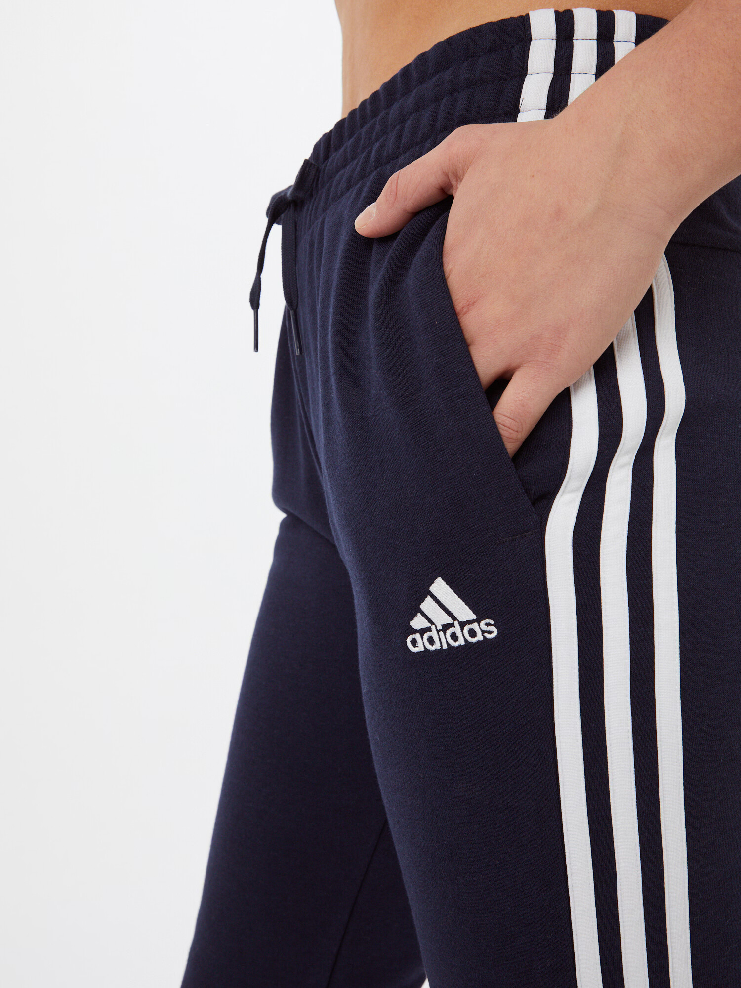 ADIDAS SPORTSWEAR Pantaloni sport 'Essentials French Terry 3-Stripes' albastru noapte / alb - Pled.ro