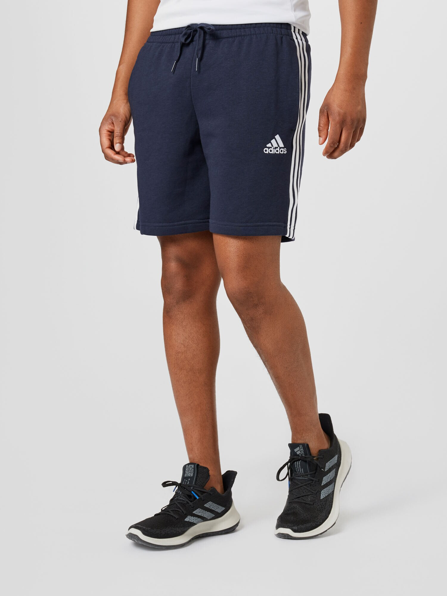 ADIDAS SPORTSWEAR Pantaloni sport 'Essentials French Terry 3-Stripes' bleumarin / alb - Pled.ro