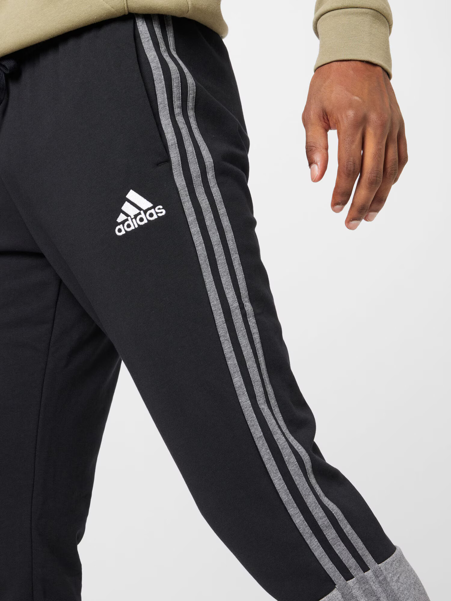 ADIDAS SPORTSWEAR Pantaloni sport 'Essentials Mélange French Terry' gri / negru / alb - Pled.ro