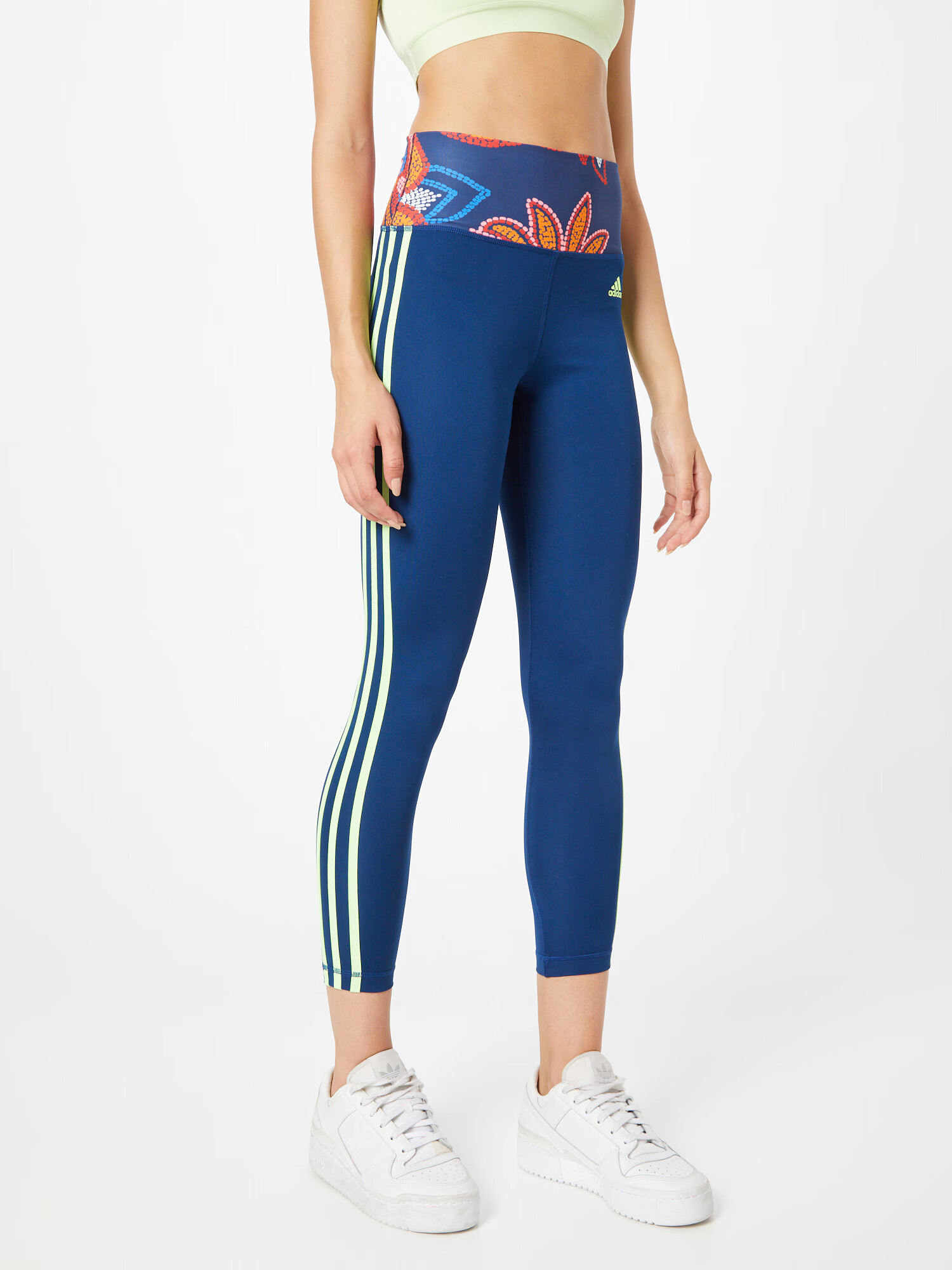 ADIDAS SPORTSWEAR Pantaloni sport 'Farm Rio Essentials' albastru deschis / albastru închis / portocaliu / roz pitaya - Pled.ro