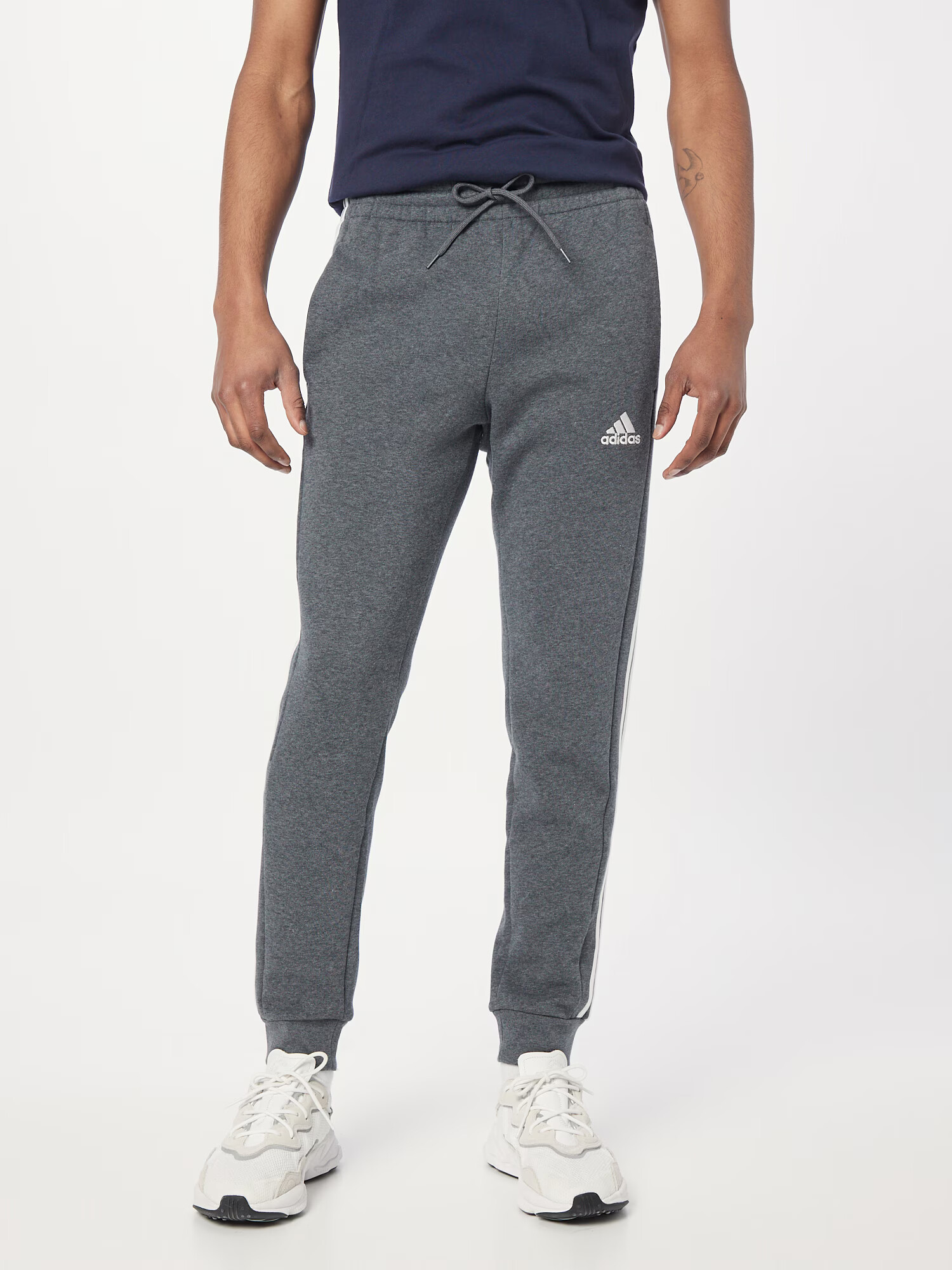 ADIDAS SPORTSWEAR Pantaloni sport 'Essentials' gri / alb - Pled.ro