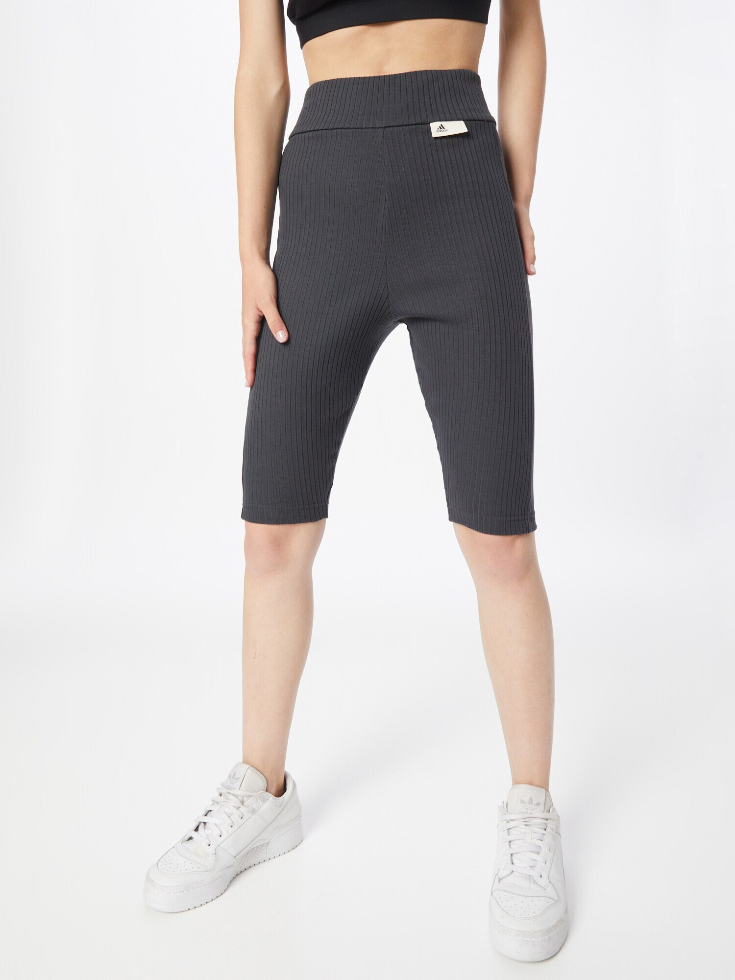 ADIDAS SPORTSWEAR Pantaloni sport 'Studio Lounge Ribbed' gri / alb - Pled.ro