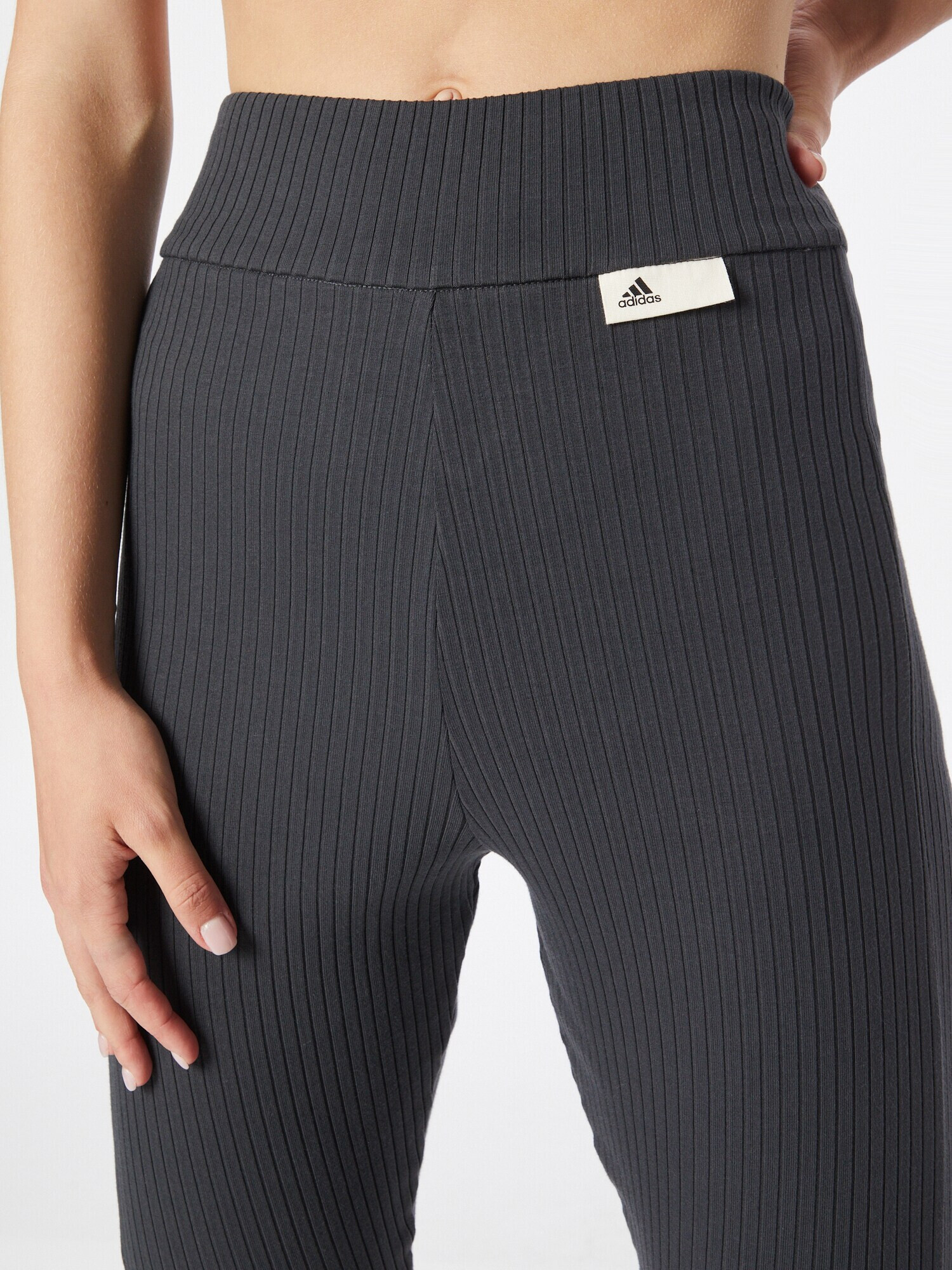 ADIDAS SPORTSWEAR Pantaloni sport 'Studio Lounge Ribbed' gri / alb - Pled.ro