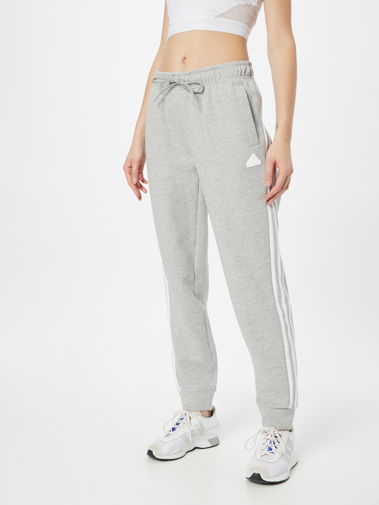 ADIDAS SPORTSWEAR Pantaloni sport 'Future Icons 3-Stripes ' gri amestecat / alb - Pled.ro