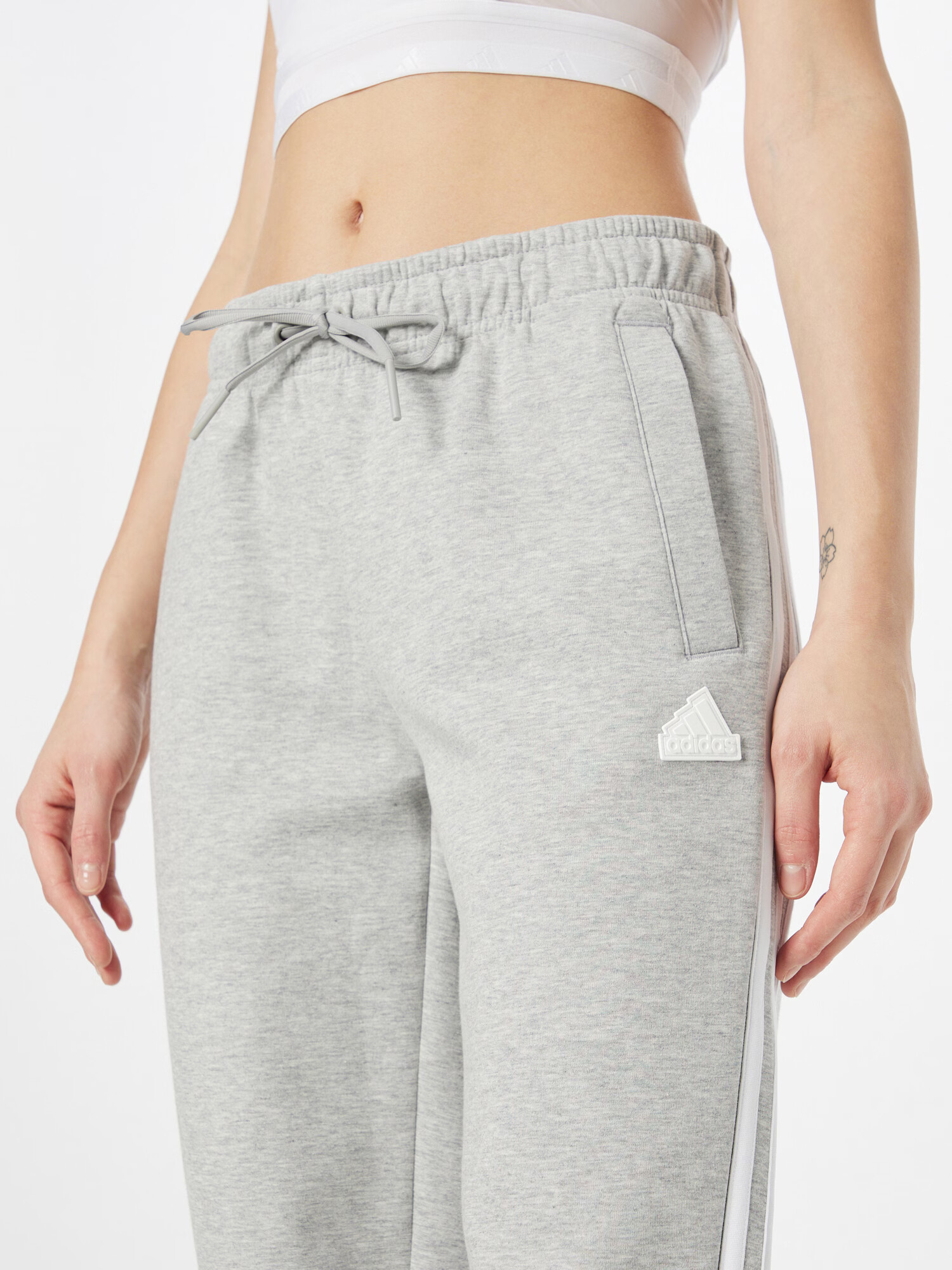 ADIDAS SPORTSWEAR Pantaloni sport 'Future Icons 3-Stripes ' gri amestecat / alb - Pled.ro