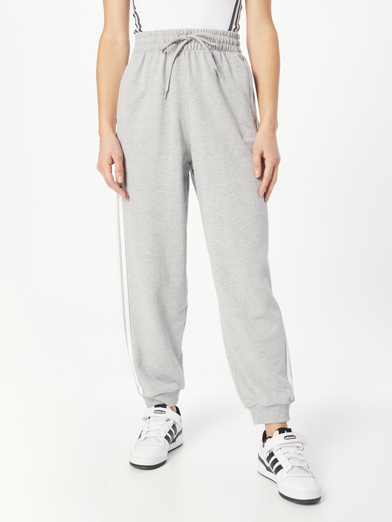 ADIDAS SPORTSWEAR Pantaloni sport 'Essentials' gri amestecat / alb - Pled.ro