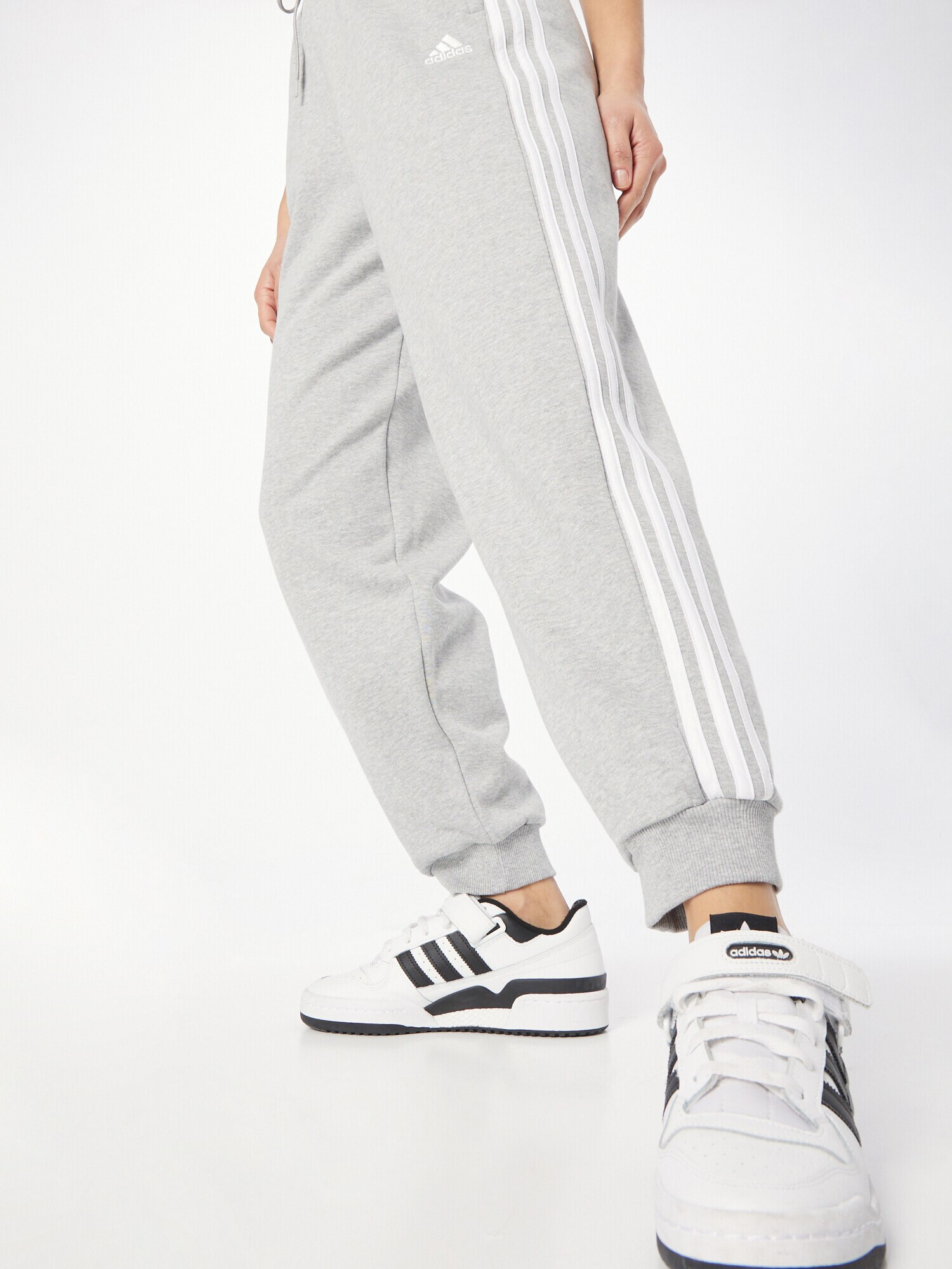 ADIDAS SPORTSWEAR Pantaloni sport 'Essentials' gri amestecat / alb - Pled.ro