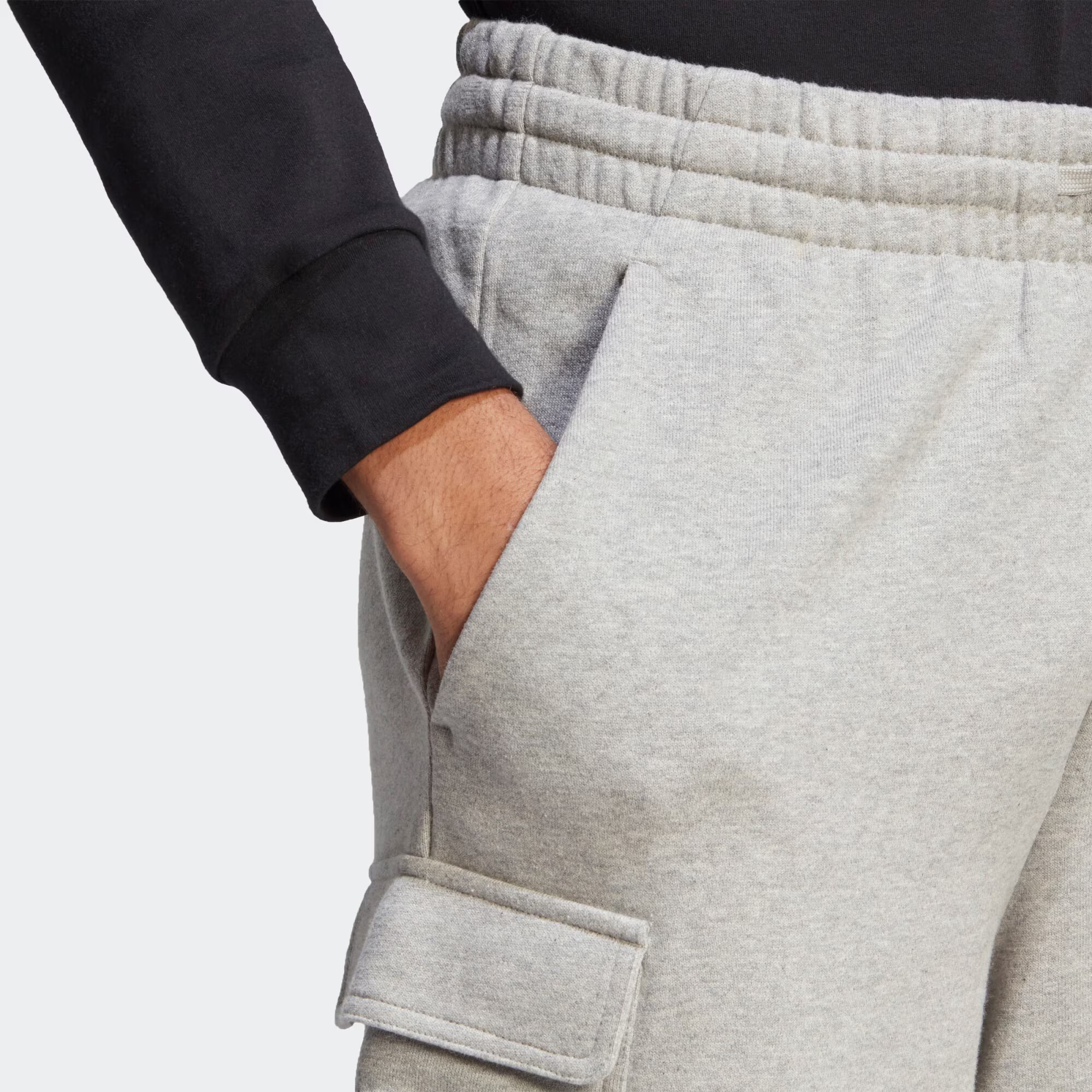 ADIDAS SPORTSWEAR Pantaloni sport 'Essentials' gri amestecat / alb - Pled.ro