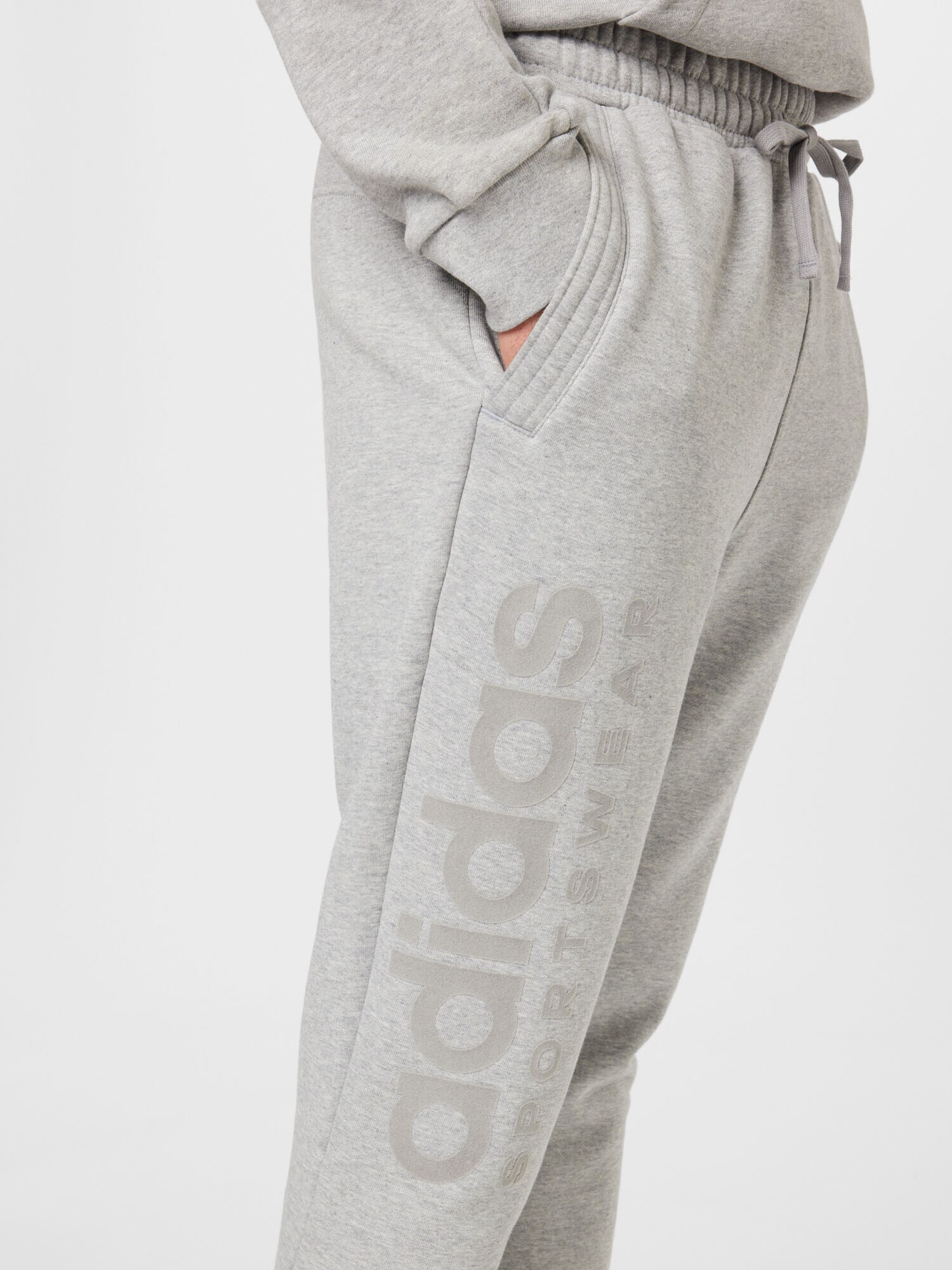 ADIDAS SPORTSWEAR Pantaloni sport 'Lounge Fleece' gri amestecat / negru / alb - Pled.ro