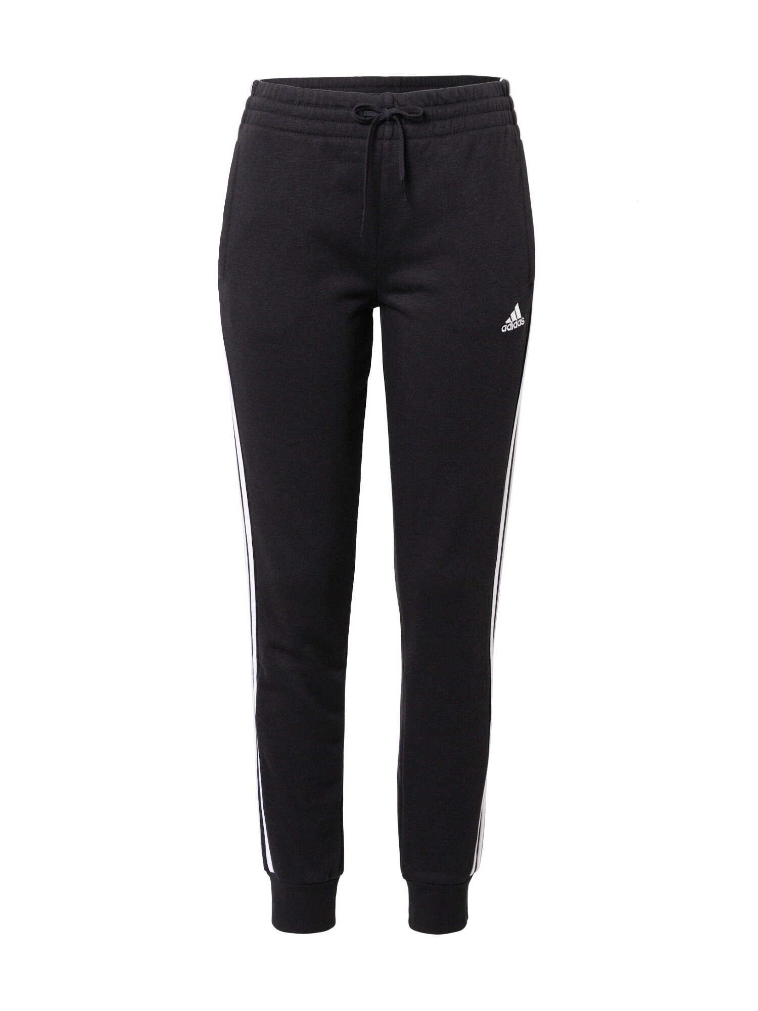 ADIDAS SPORTSWEAR Pantaloni sport 'Essentials Fleece 3-Stripes' negru / alb - Pled.ro