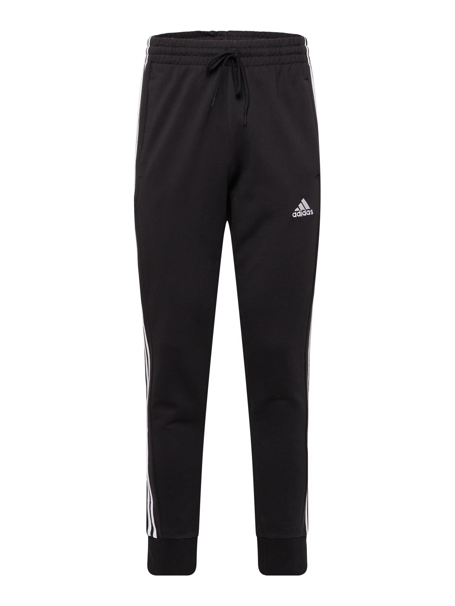 ADIDAS SPORTSWEAR Pantaloni sport 'Essentials French Terry Tapered Cuff 3-Stripes' negru / alb - Pled.ro