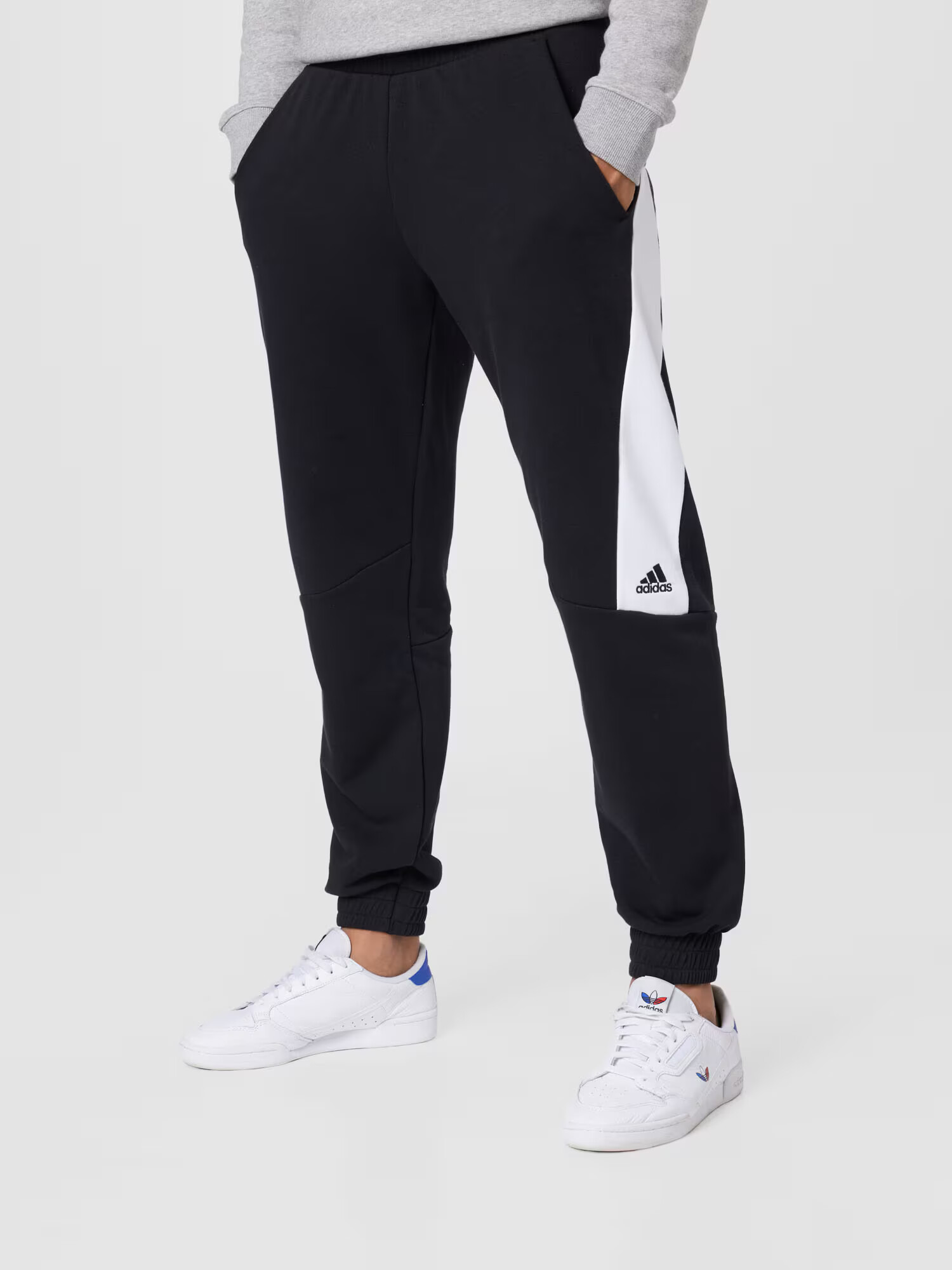 ADIDAS SPORTSWEAR Pantaloni sport negru / alb - Pled.ro