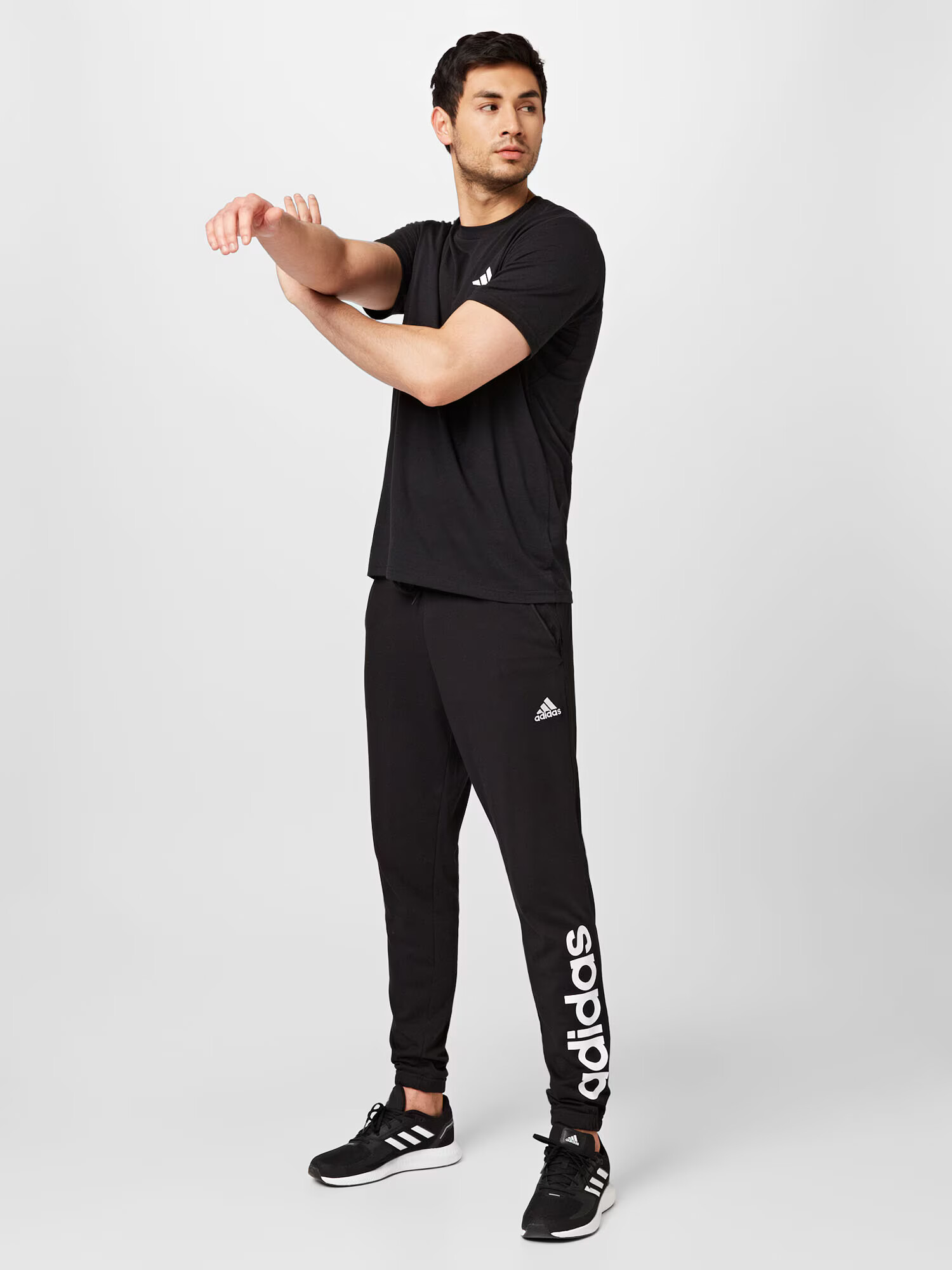 ADIDAS SPORTSWEAR Pantaloni sport 'Essentials' negru / alb - Pled.ro