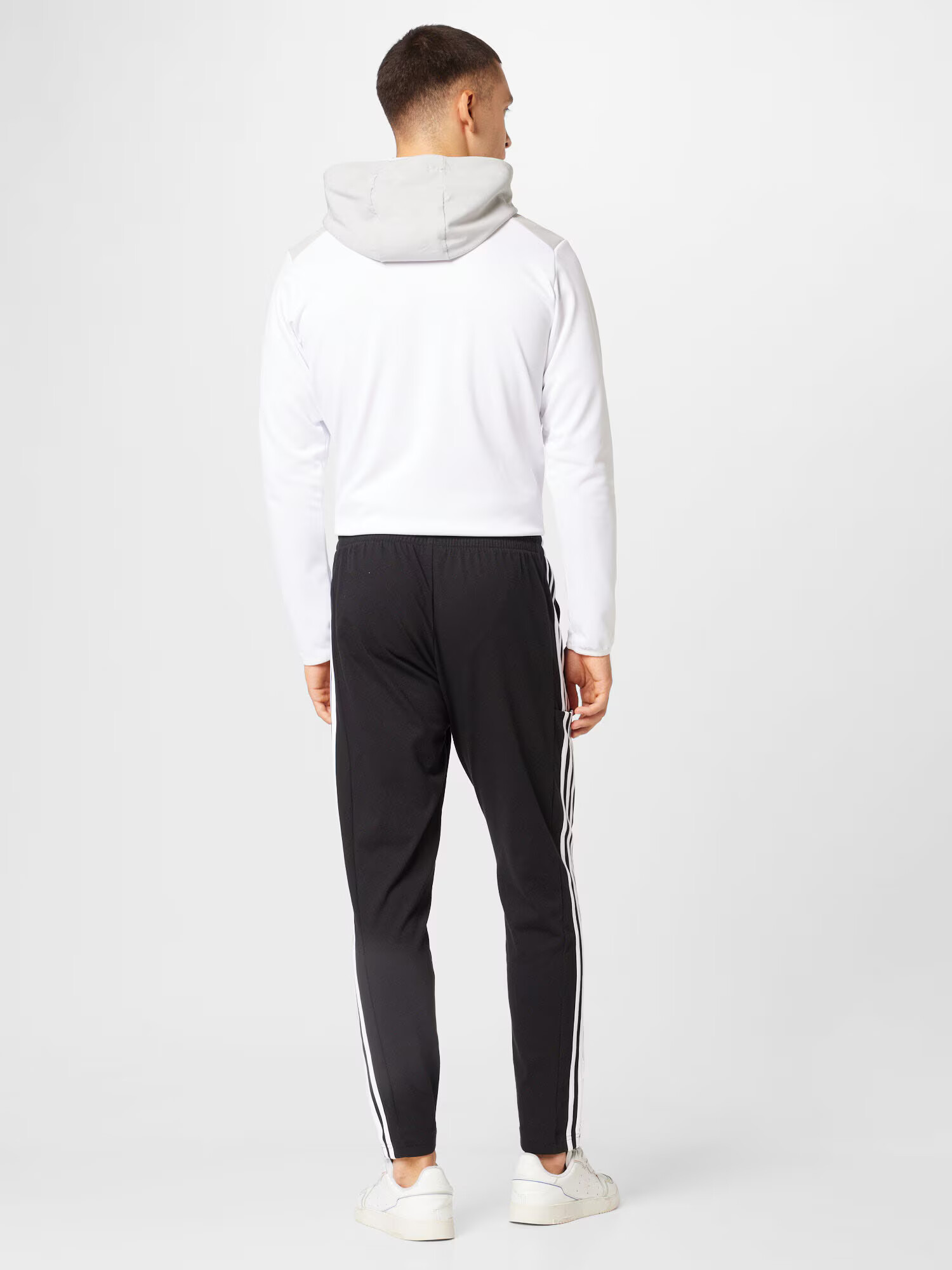 ADIDAS SPORTSWEAR Pantaloni sport 'Essentials Tapered Open Hem 3-Stripes' negru / alb - Pled.ro